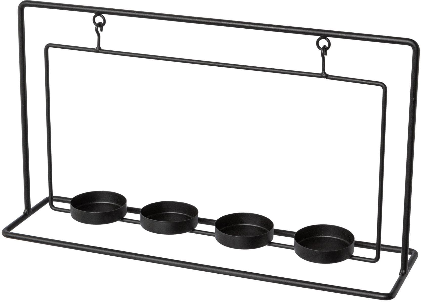 Teelichthalter CREATIV DECO "Weihnachtsdeko" Schwarz Metall
