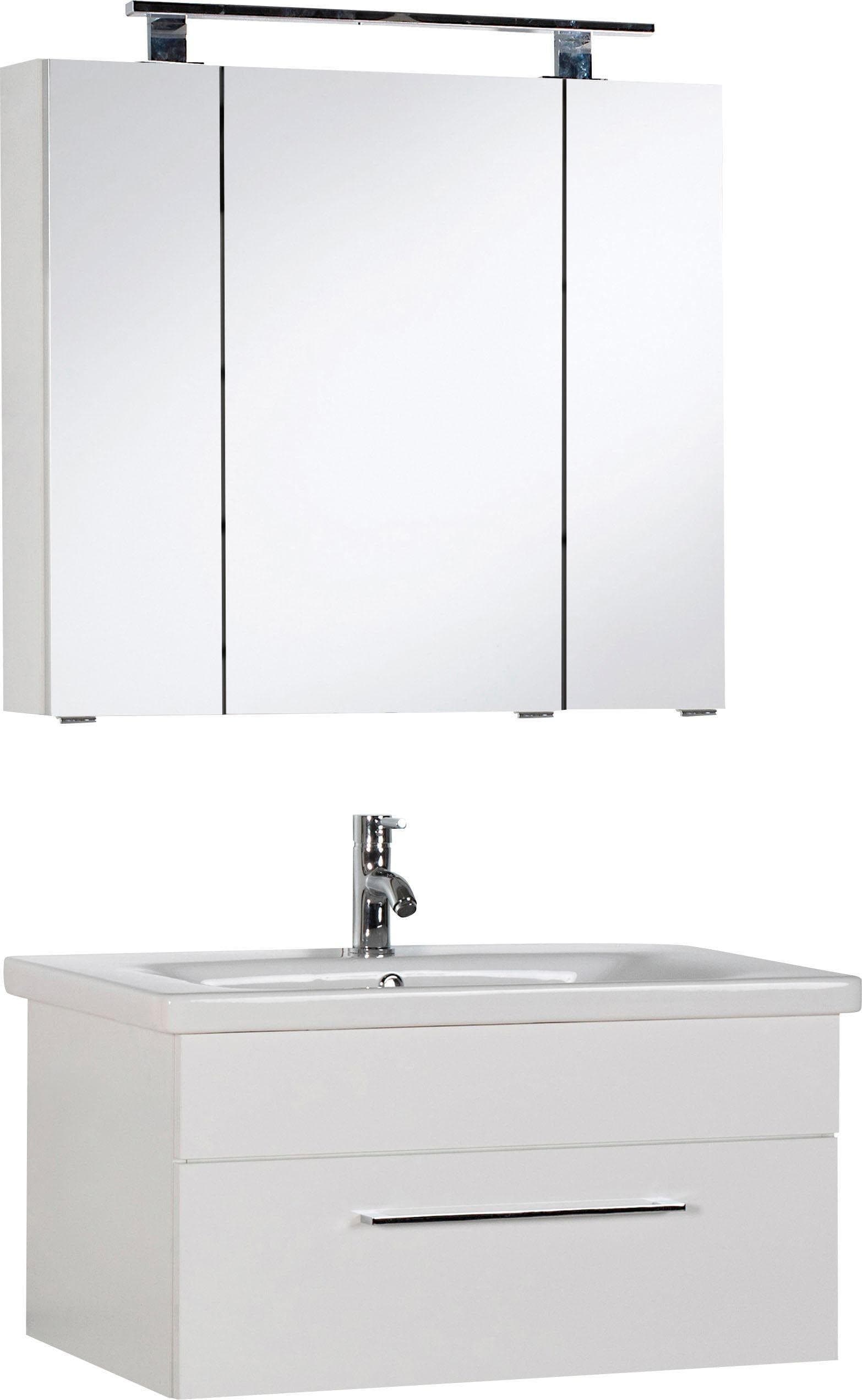 Badmöbel-Set SAPHIR 3400 Basic Weiß mit LED-Beleuchtung