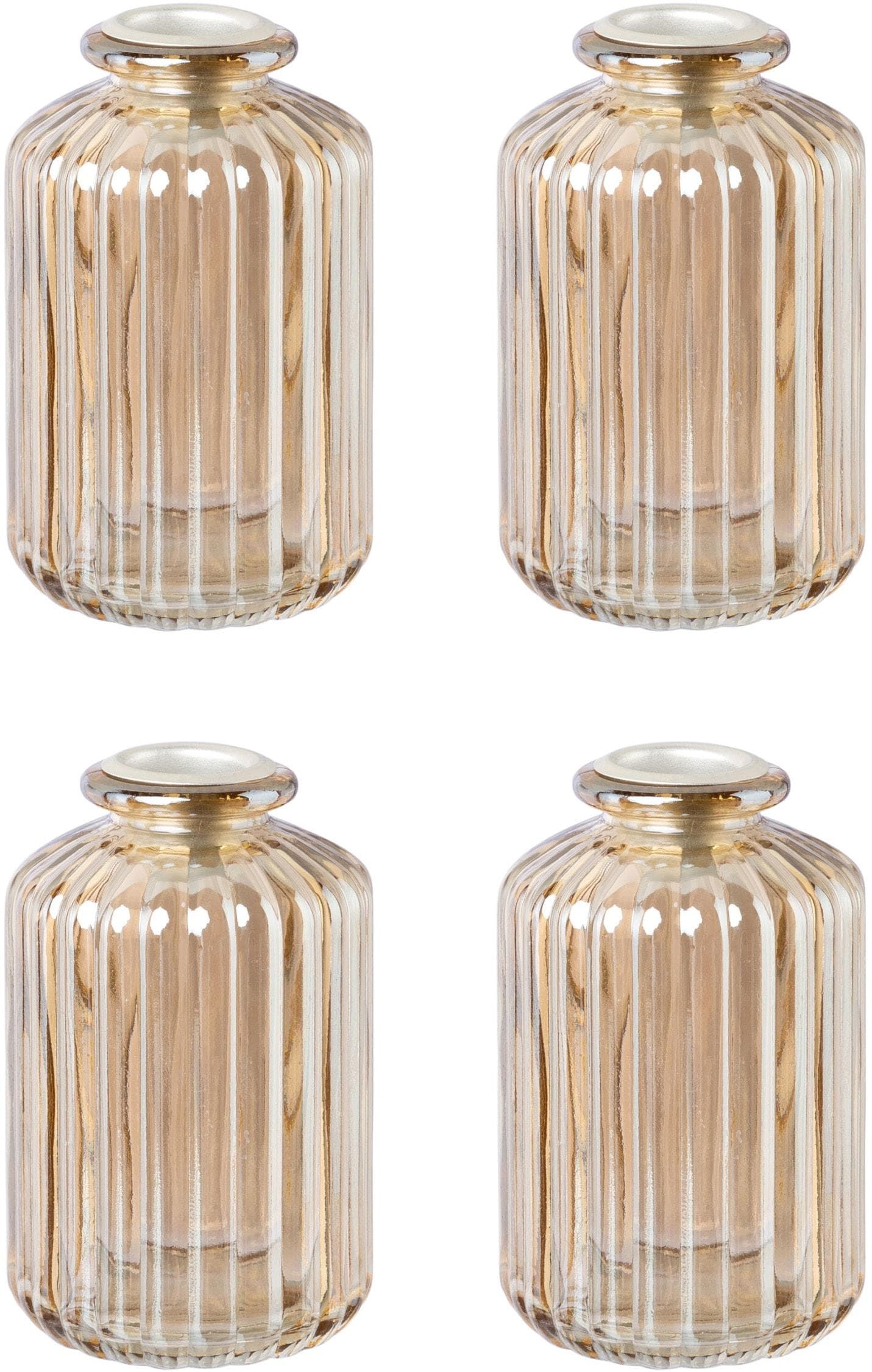 Goldfarbener Glas-Kerzenhalter für Weihnachtsdeko