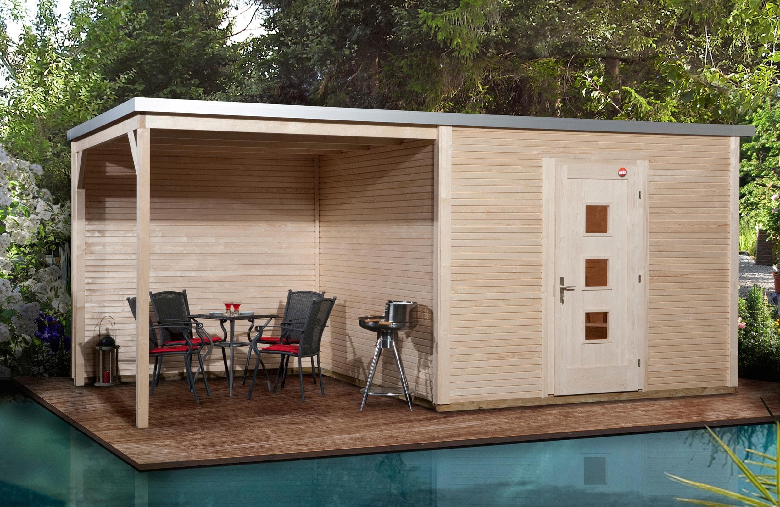 Gartenhaus WEKA wekaLine 413B Gr.2 Naturlassen Holzwerkstoff