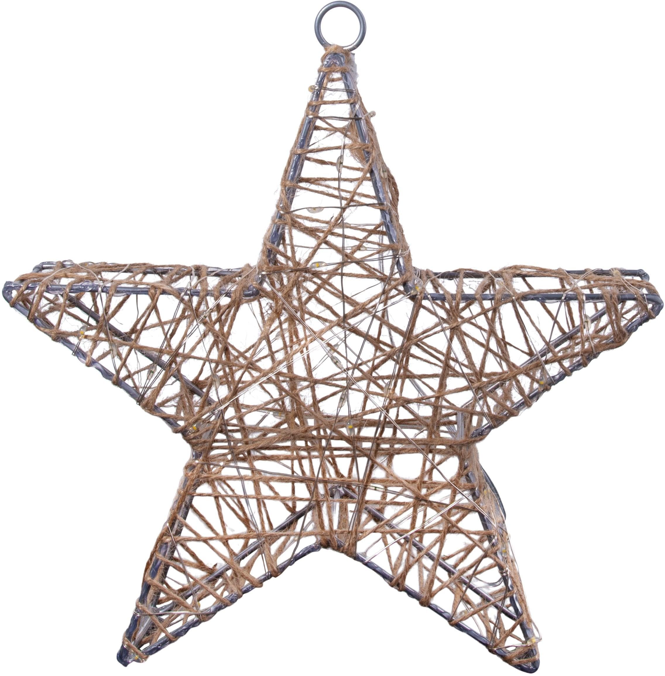 NÄVE Metallstern Weihnachtsdeko Beige LED Dekolicht 2er Set