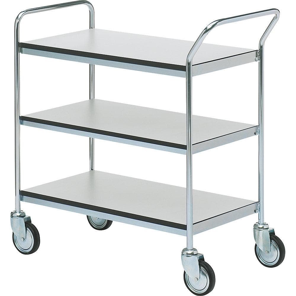 HelgeNyberg ESD-Tischwagen 3 Etagen Stahl Silber