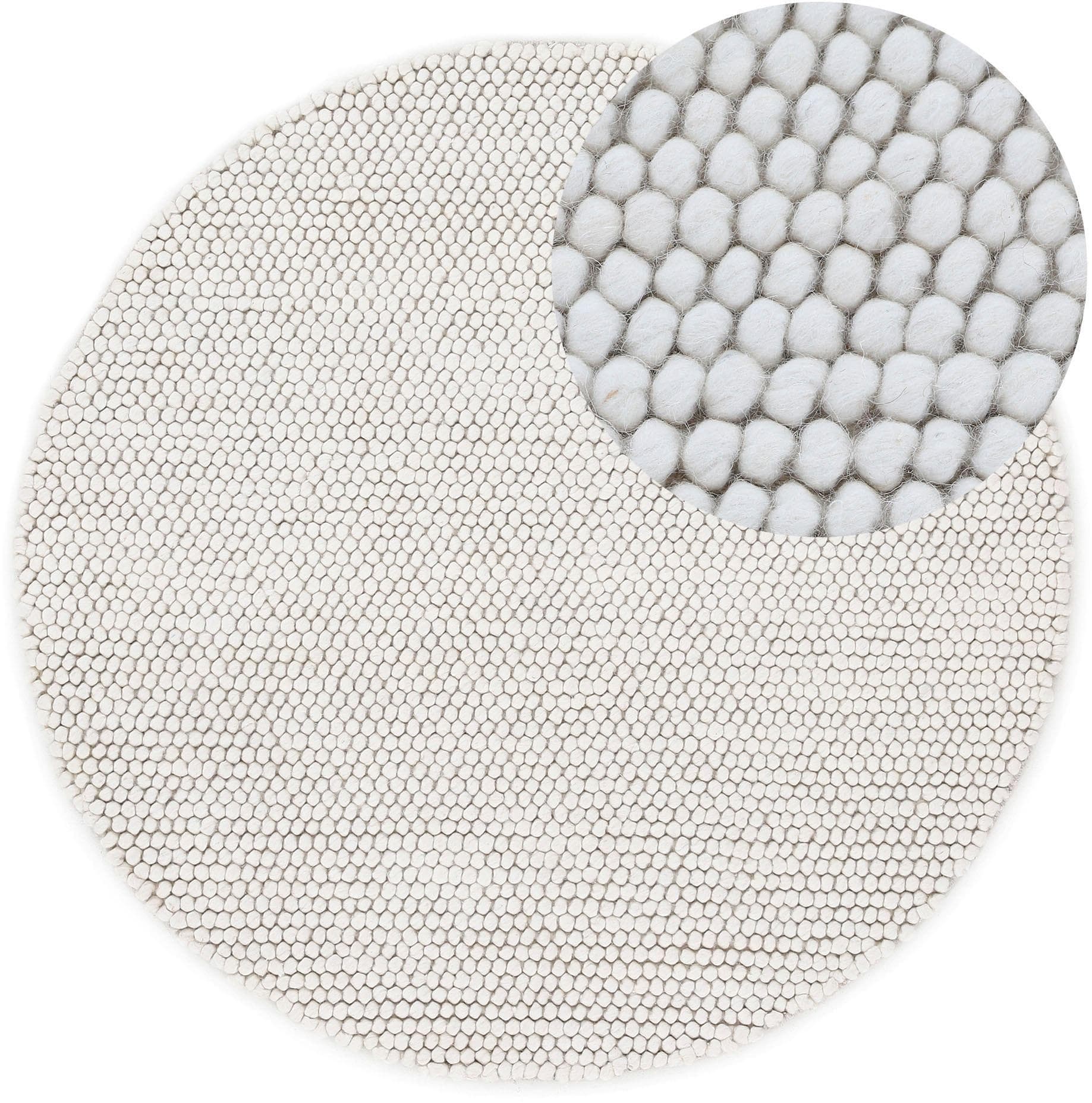 CarpetFine Calo Teppich Rund Beige Handgewebt 200cm
