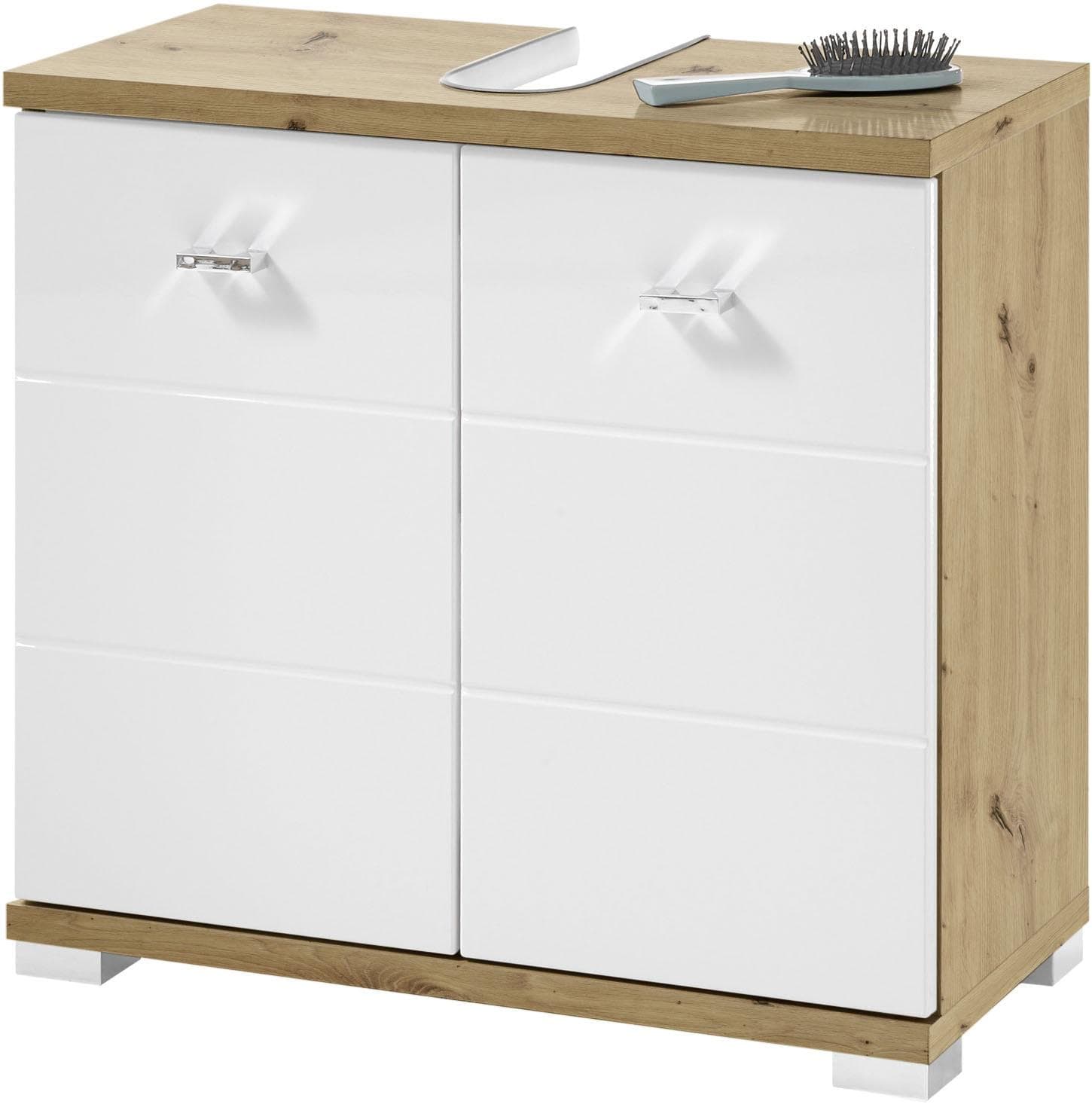 Waschbeckenunterschrank BASIC BY BALCULINA Pool Weiß Hochglanz