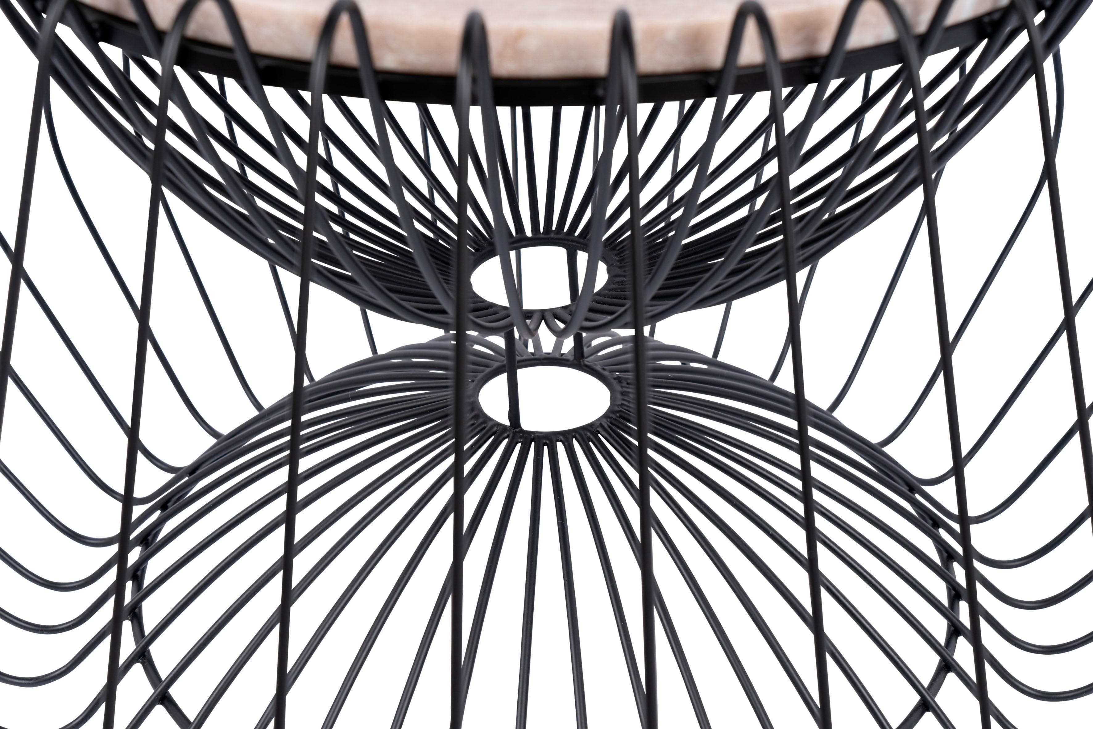 Marmor-Beistelltisch mit elegantem Metalldesign