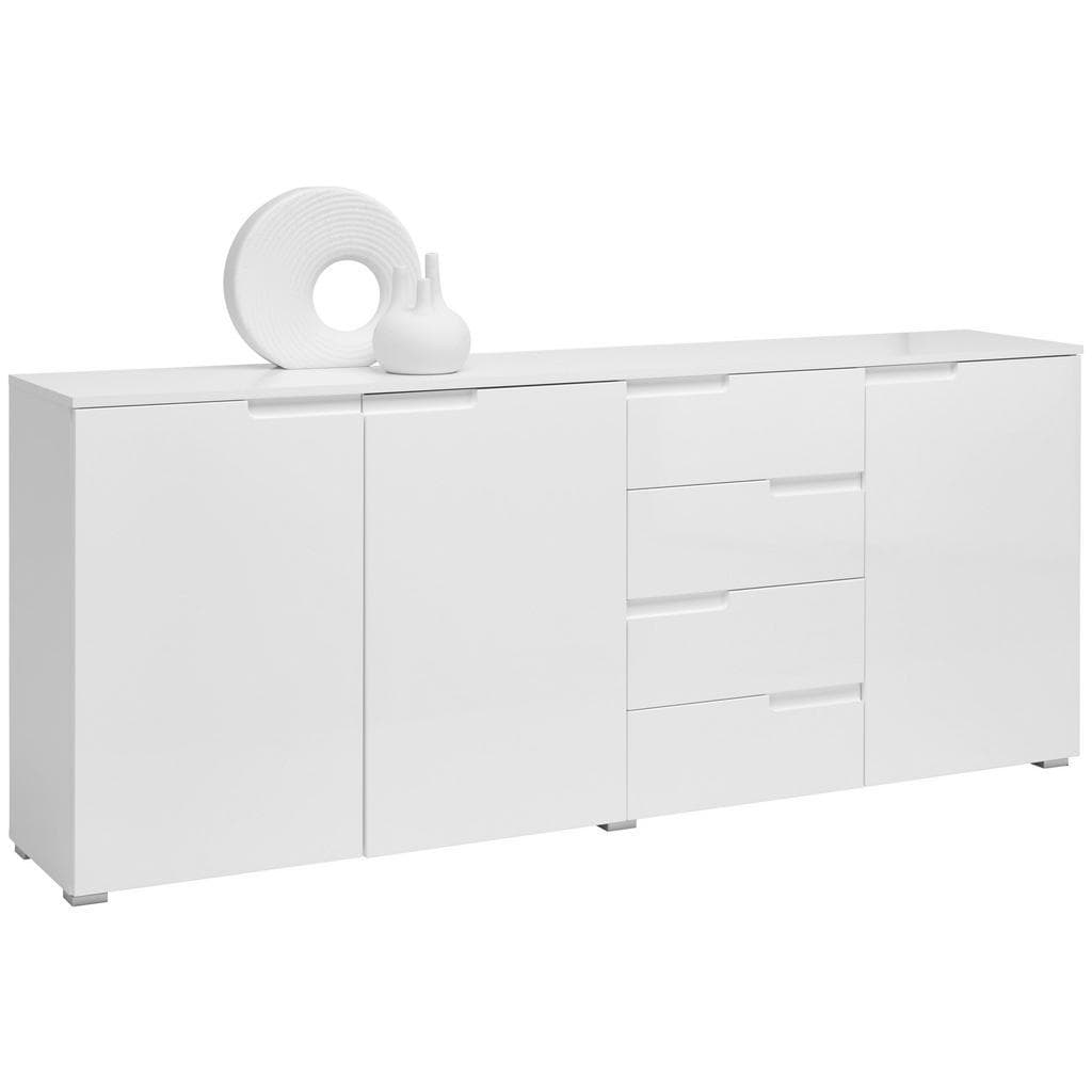 Carryhome Sideboard Spice Weiß Hochglanz Holzwerkstoff
