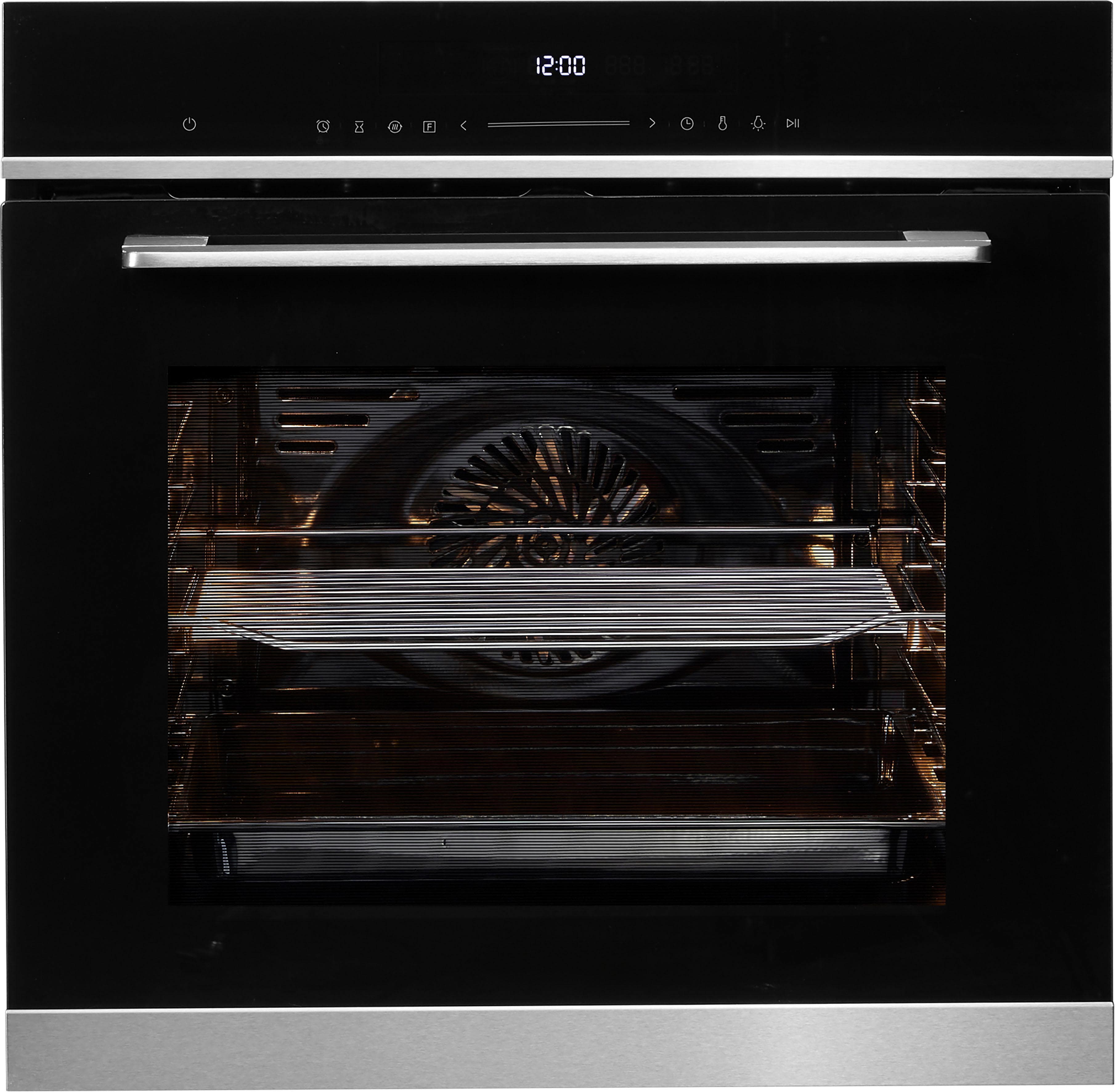 HANSEATIC Einbaubackofen 7NM30T0-E111E00 Schwarz Pizzastufe