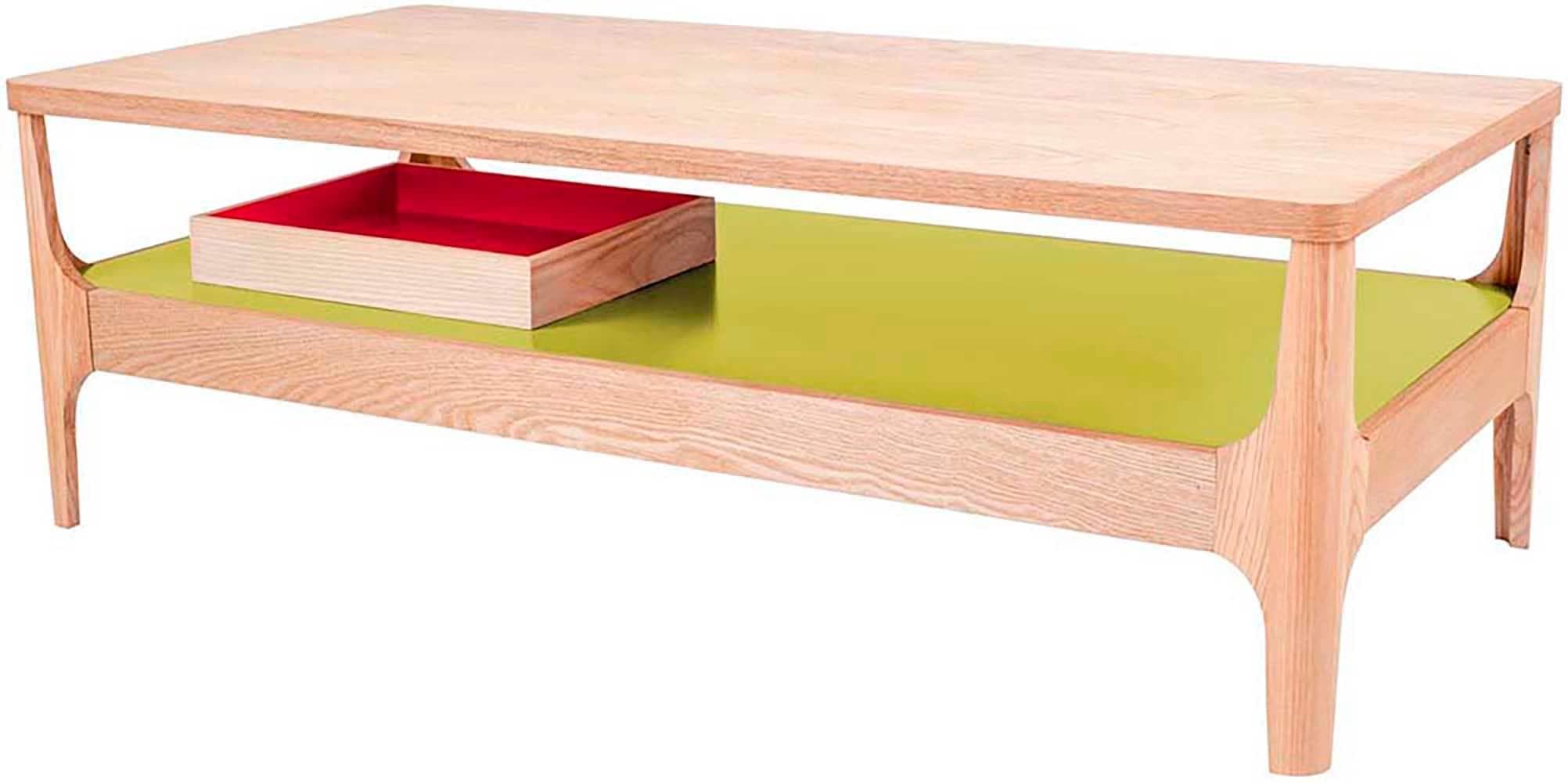 Couchtisch KAYOOM Addison Massivholz Esche Grün