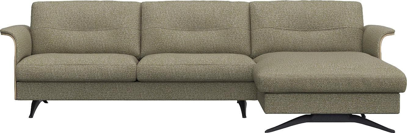 Ecksofa FLEXLUX Glow Grün Daunenpolsterung