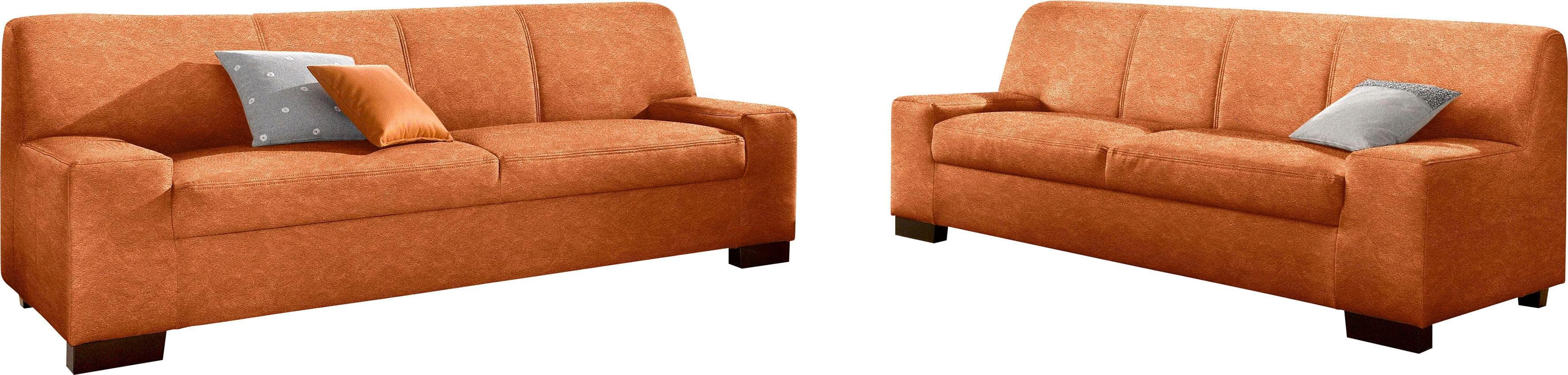 DOMO Collection Polstergarnitur Norma 5-tlg. Terrakotta Microfaser