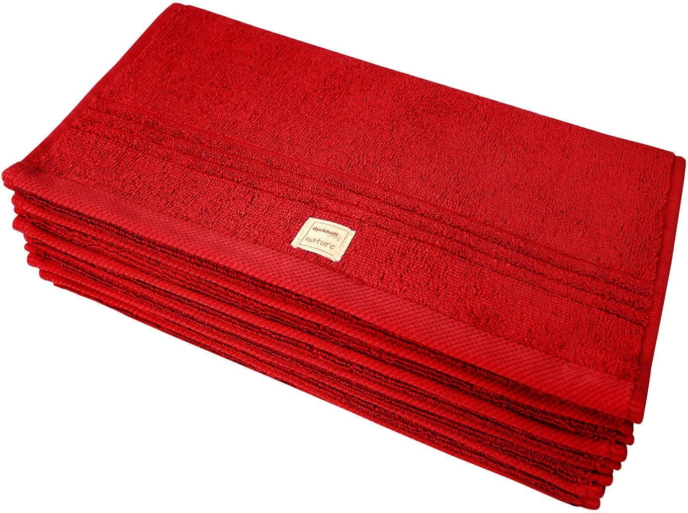 DYCKHOFF Gästehandtücher Nature 6-tlg. Lila Bio-Baumwolle