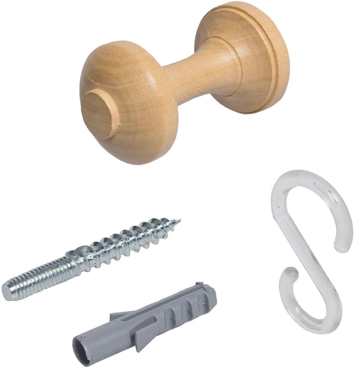 Liedeco Raffhalter für Gardinen und Vorhänge - Kunststoff & Holz in verschiedenen Farben