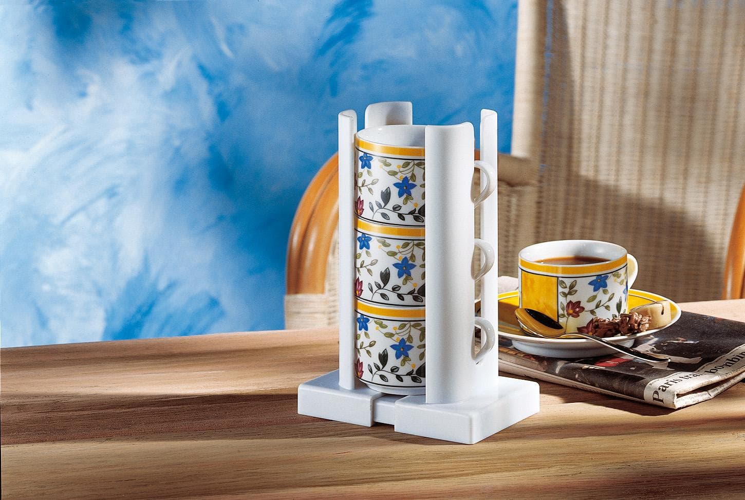 RUCO Tassenstapler Set 4-tlg. Weiß Verstellbar Kunststoff