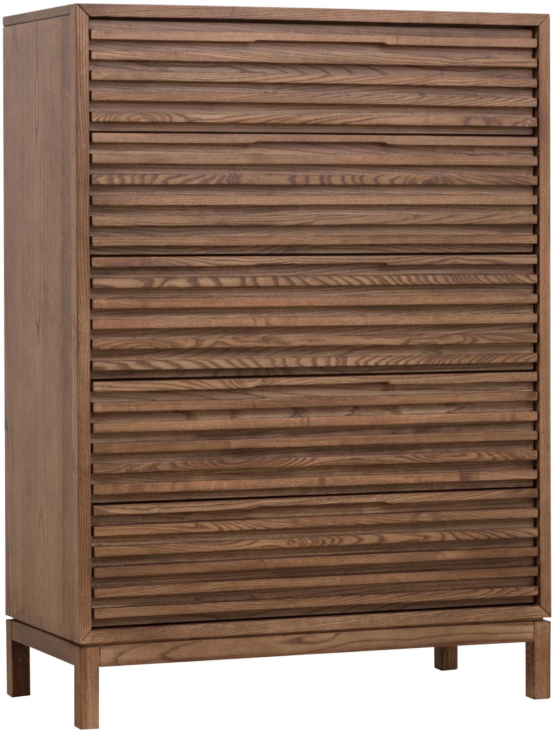 Highboard ANDAS Tanner aus Eschenholz mit fünf Schubladen