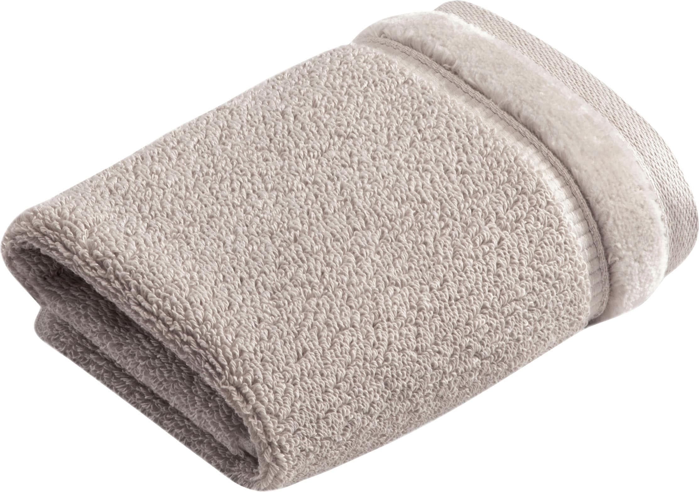 VOSSEN Seiftuch Pure Grau 3-tlg. Baumwolle mit Veloursbordüre
