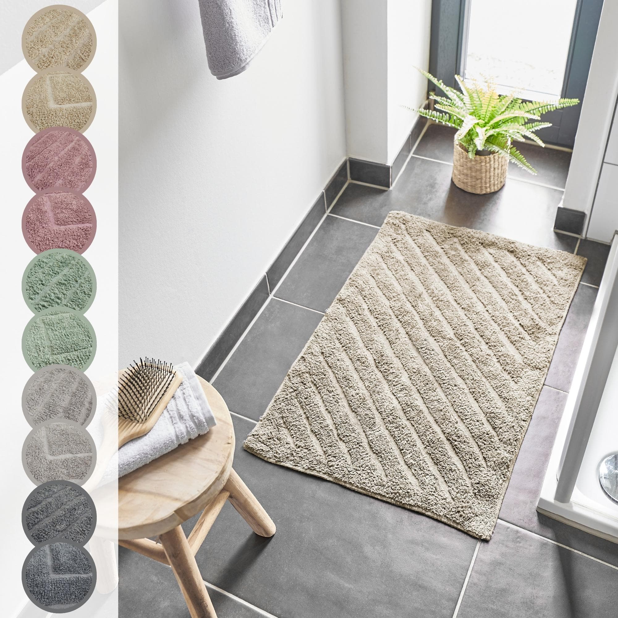 Andiamo Badematte Havanna Beige Hoch-Tief Effekt
