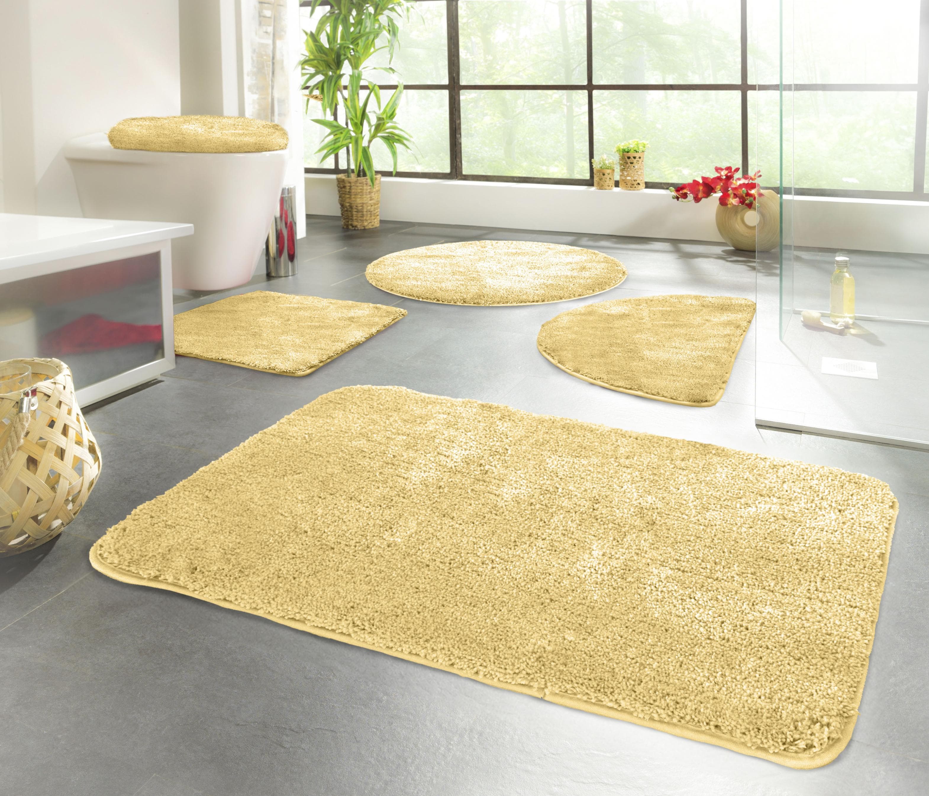 Kinzler Chaozhou Badematten Set - Rutschhemmend, Polyester, Uni Farben