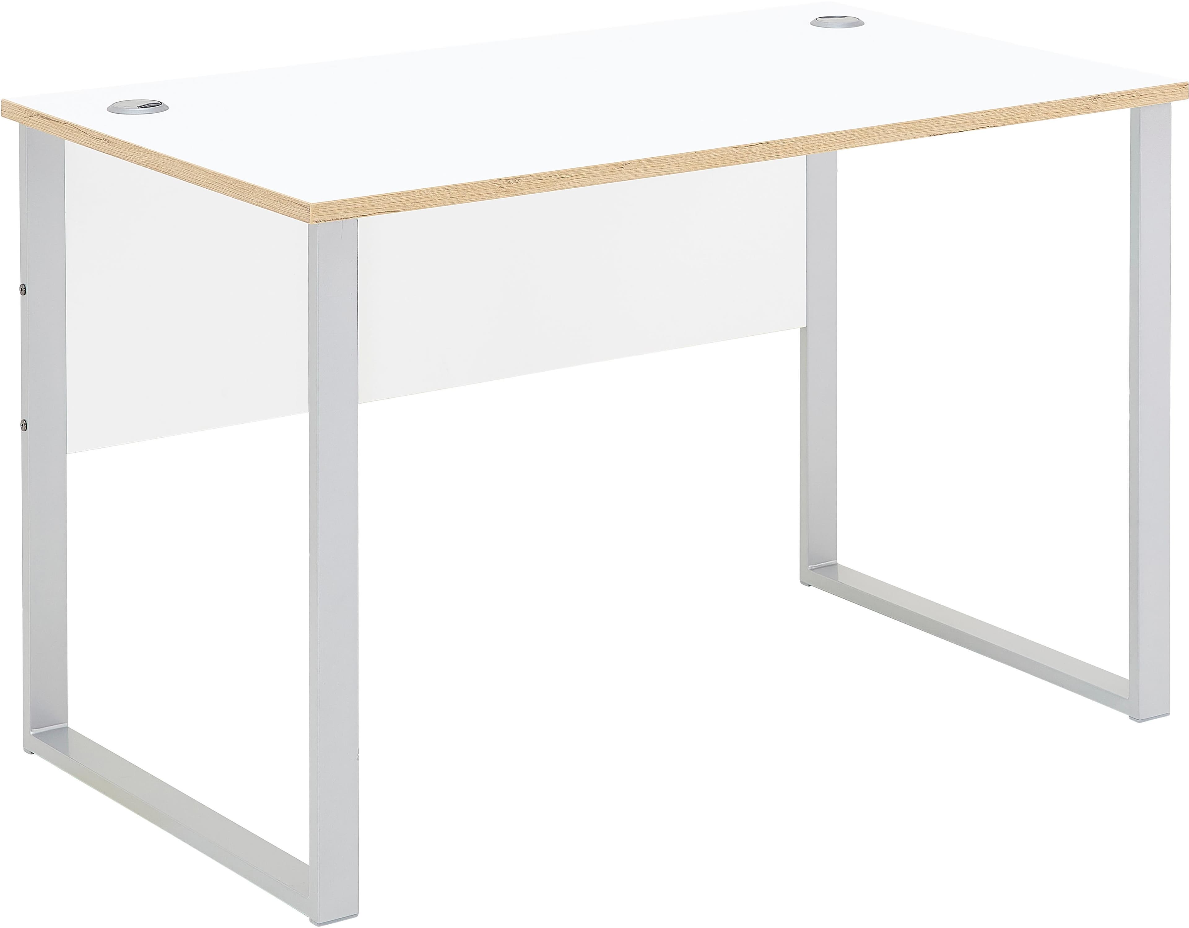 Innostyle Memphis Schreibtisch 120x77x73cm, Weiß/Artisan Eiche, U-Gestell