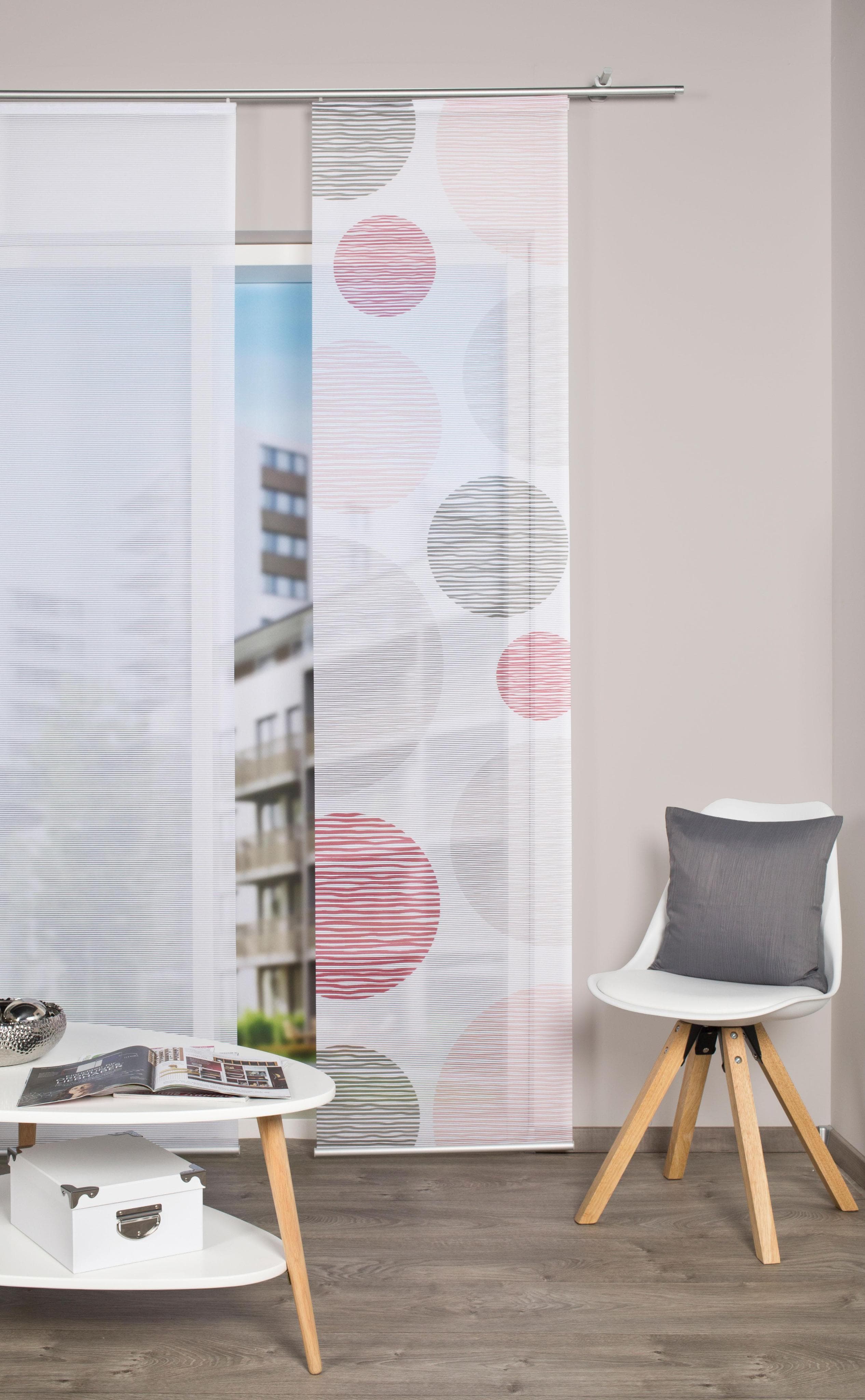 VISION S Schiebegardine BORDEN Rosa Digitaldruck Bambus-Optik