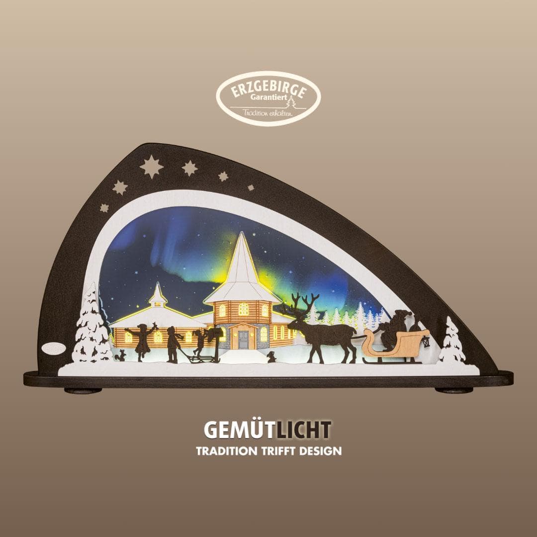 Weigla LED Schwibbogen Polarlicht - Holz & Acryl Weihnachtsdeko