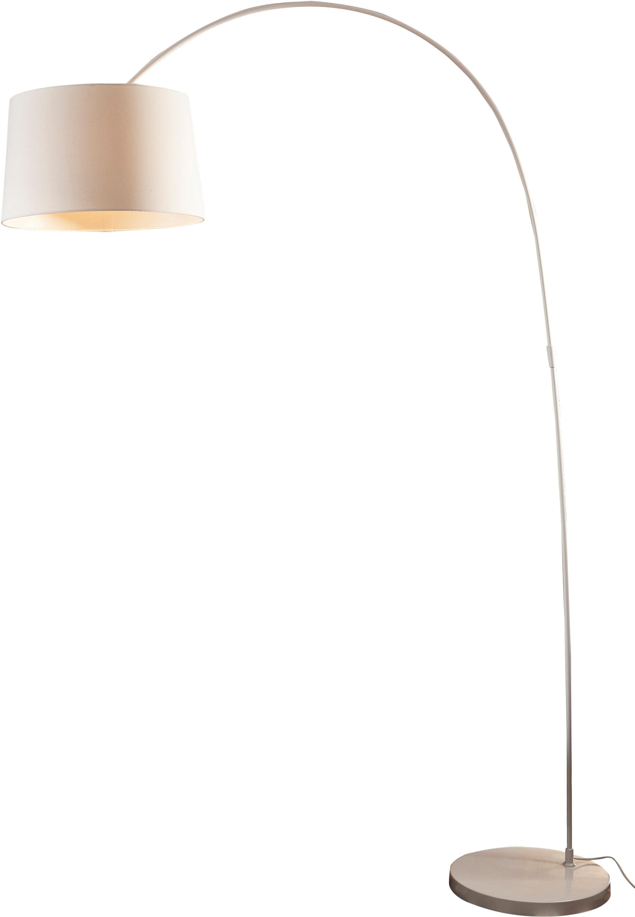 SALESFEVER Bogenlampe Valdis Weiß Chrom Marmorfuß Dimmer