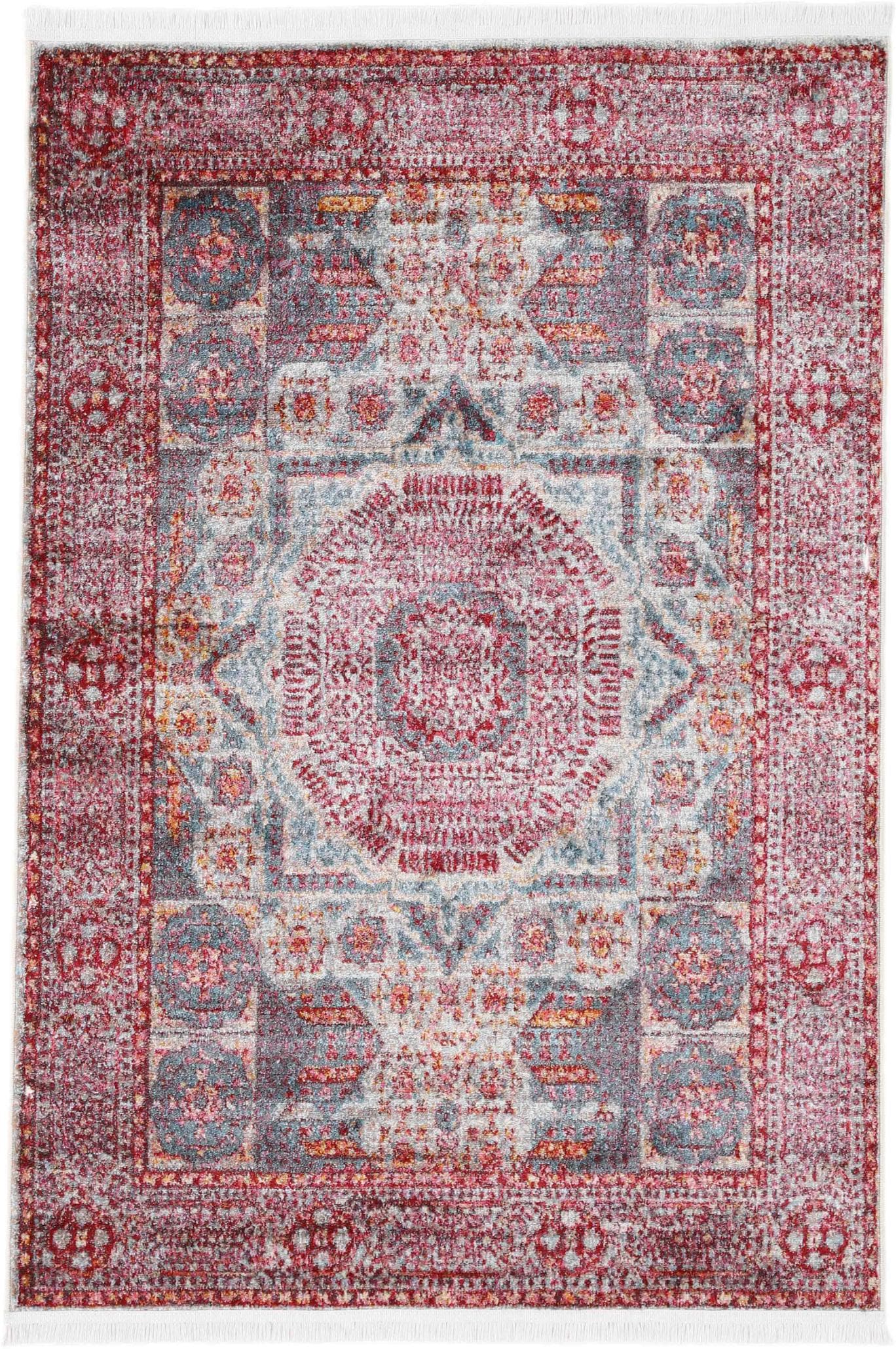 CARPETFINE Teppich Anil Vintage Rot Polypropylen
