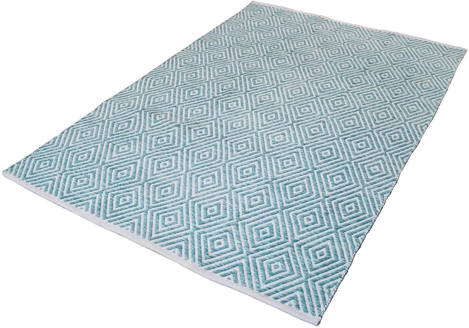Calo-deluxe Teppich Luba 333 Türkis Baumwolle