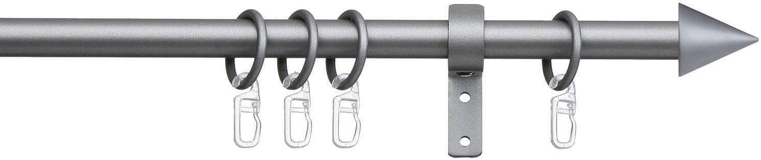 INDEKO Gardinenstange Gera Silber 16mm Stahl Teleskopstange