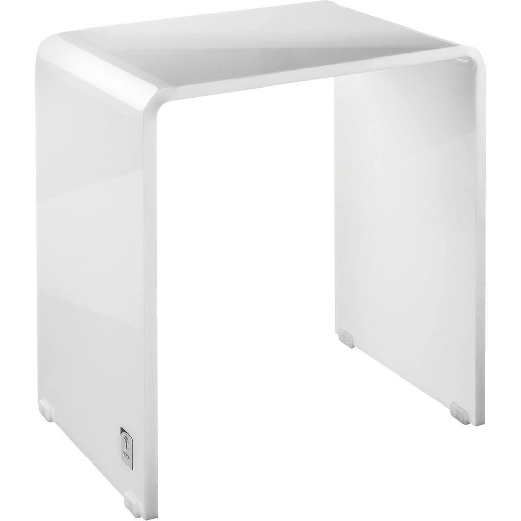 Joop! Badhocker Weiß Hochglanz Metall Kunststoff