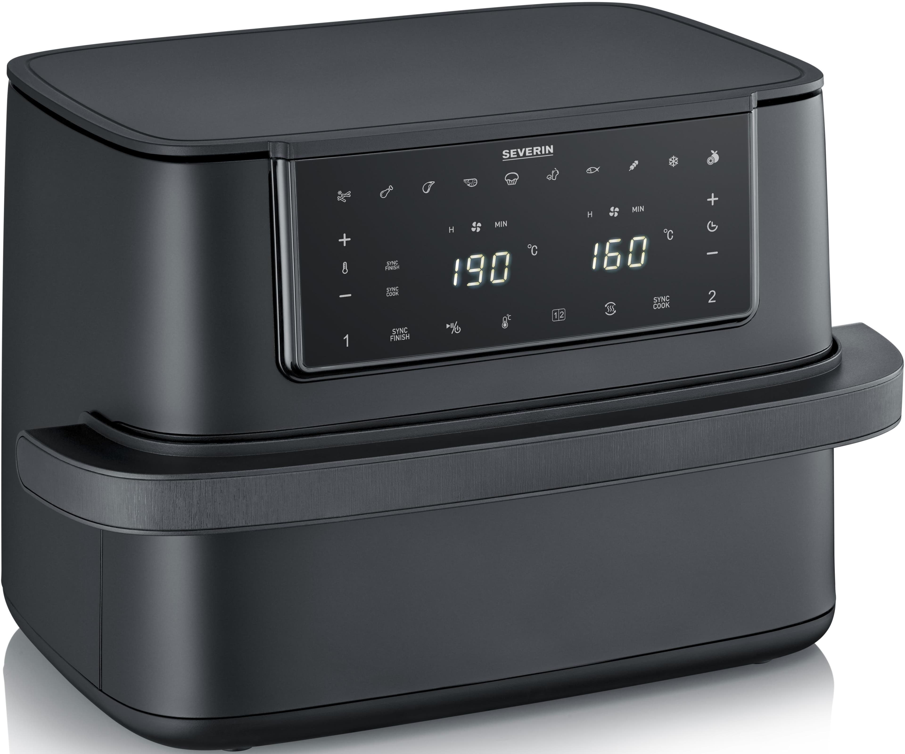 SEVERIN Heißluftfritteuse FR 2490 9 l Flex Max Dual Schwarz