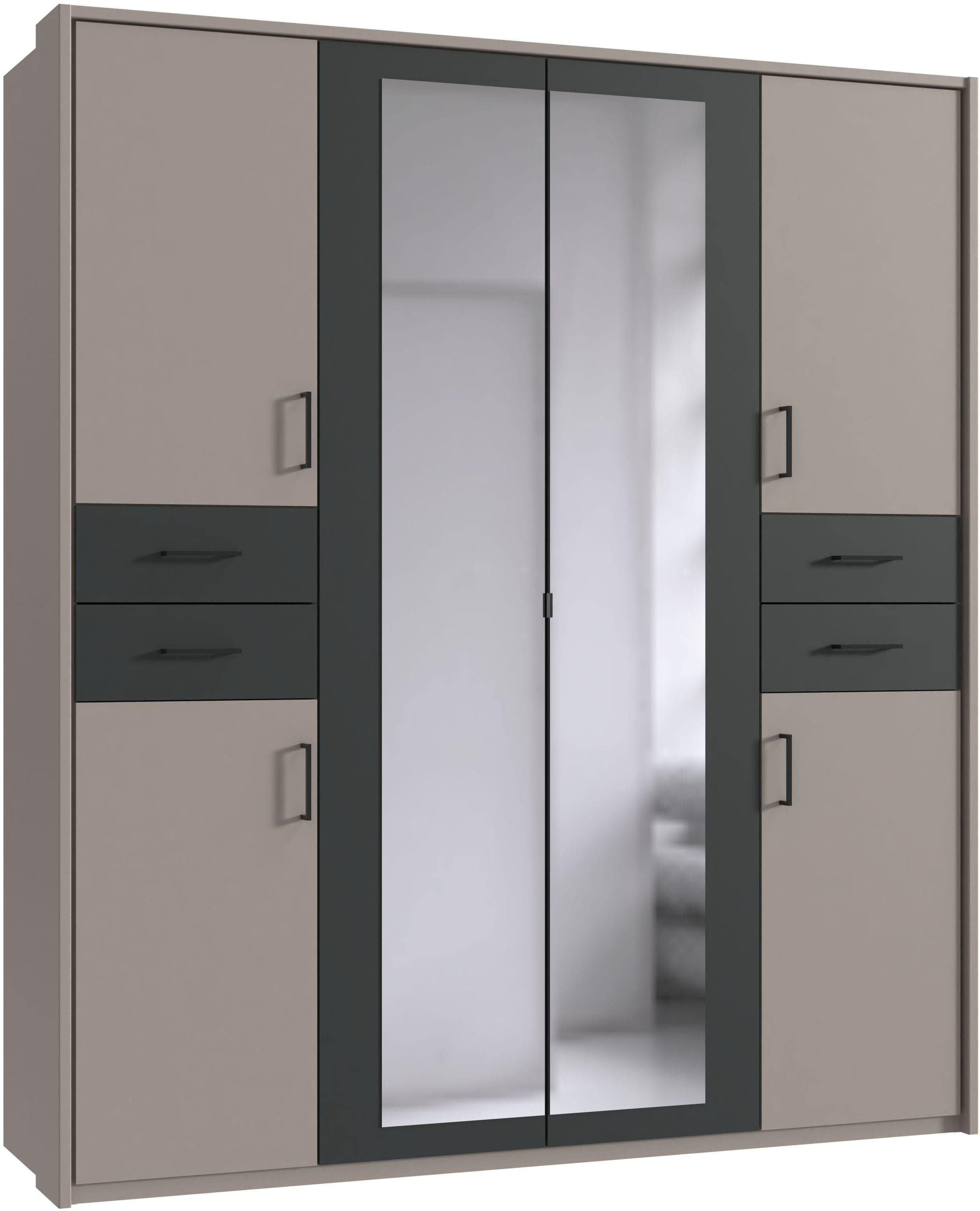 WIMEX Vegas Drehtürenschrank mit Spiegeltüren und Schubladen