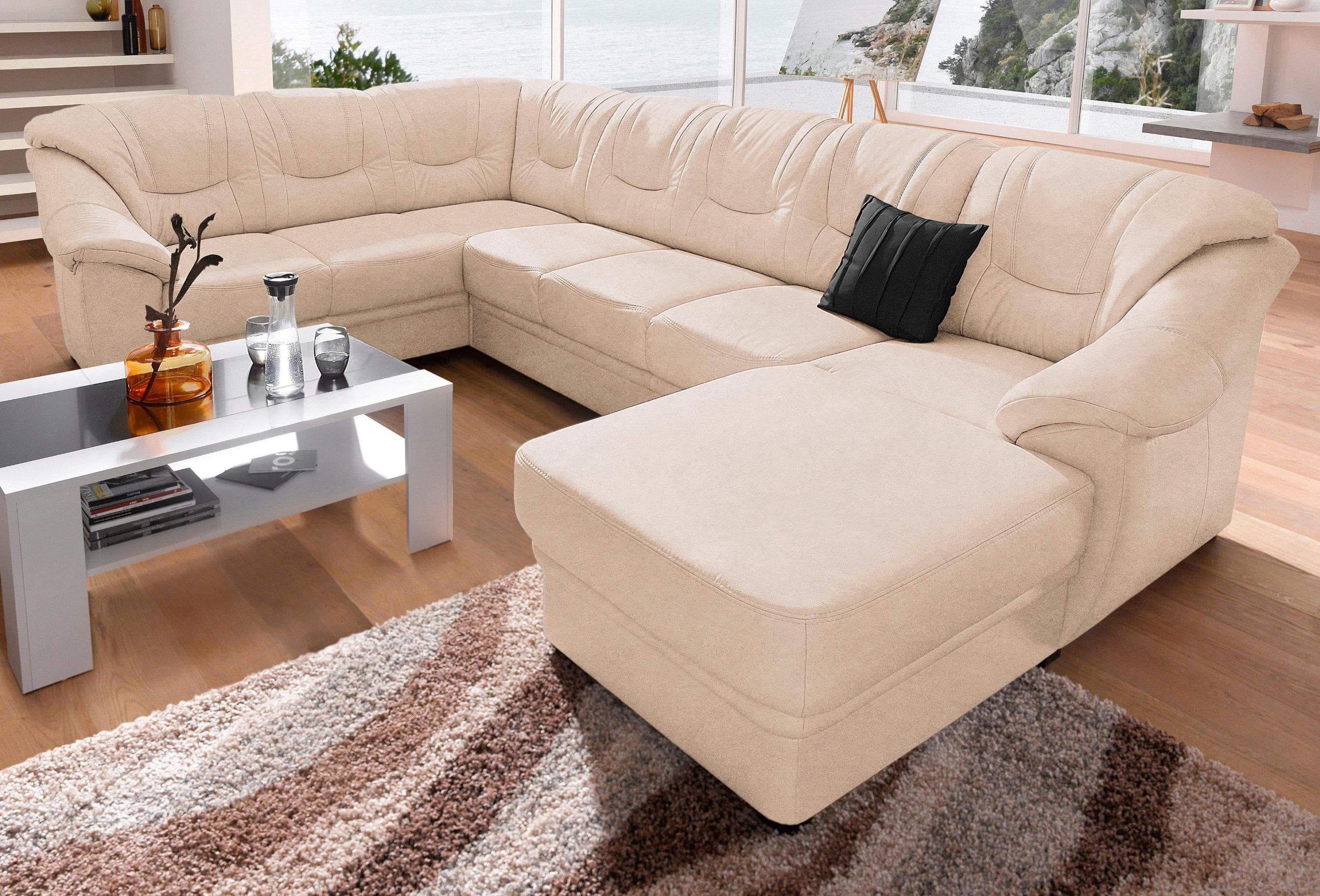 SIT & MORE Savona Wohnlandschaft U-Form Beige Natur