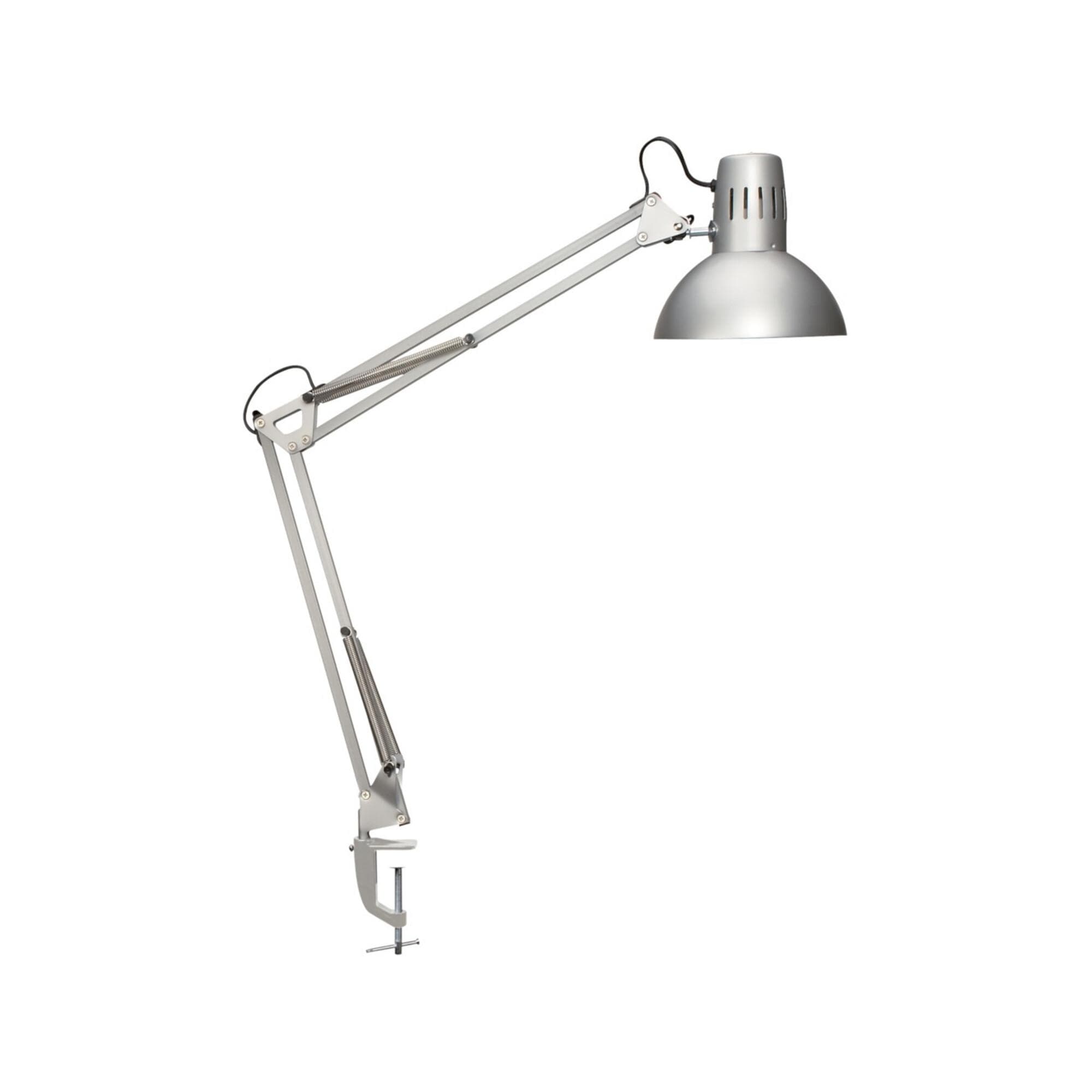 E/D/E Tischleuchte Study Silber Metall Klemmleuchte