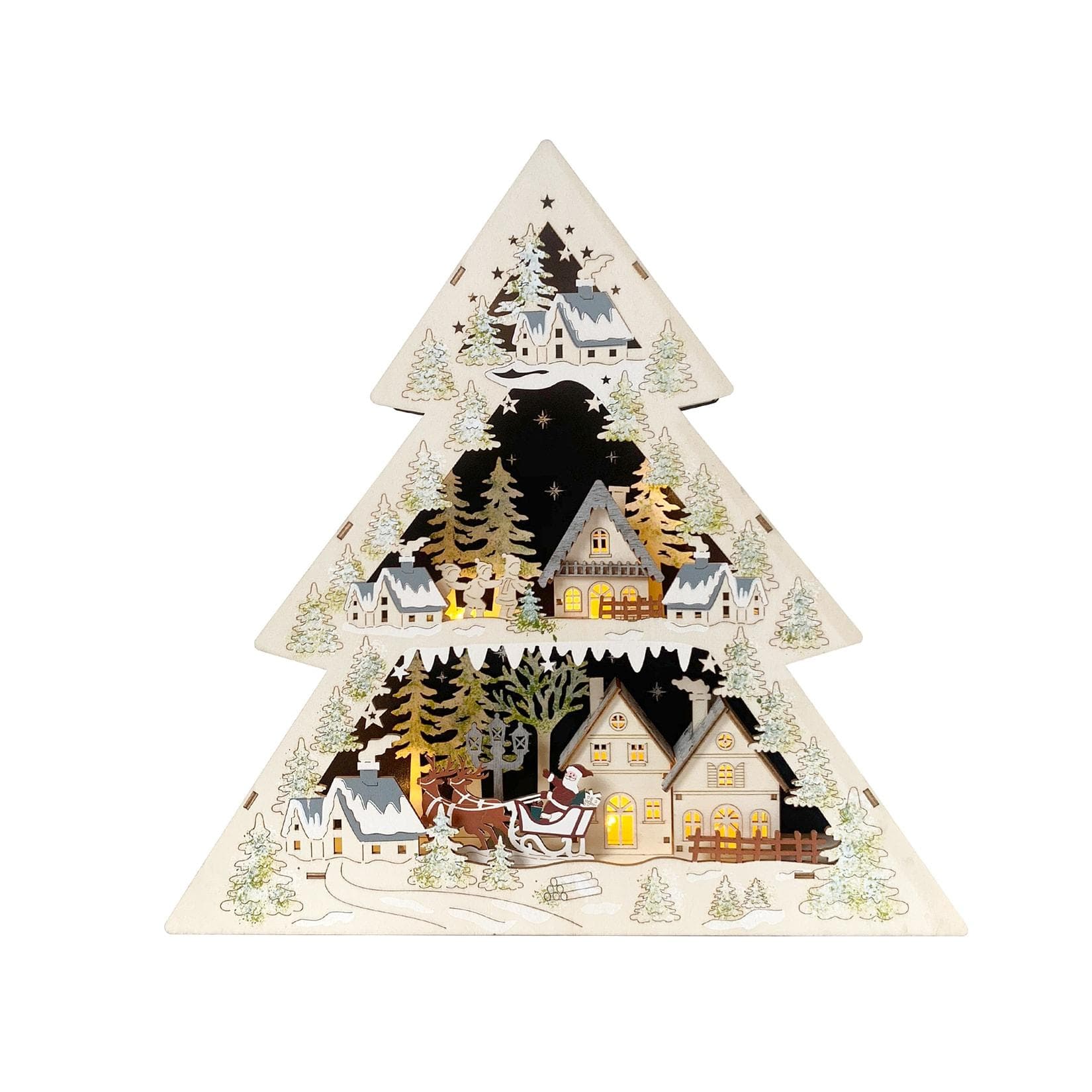 HTI-Living Schwibbogen Leuchtspitze Weihnachtsmann zu Besuch