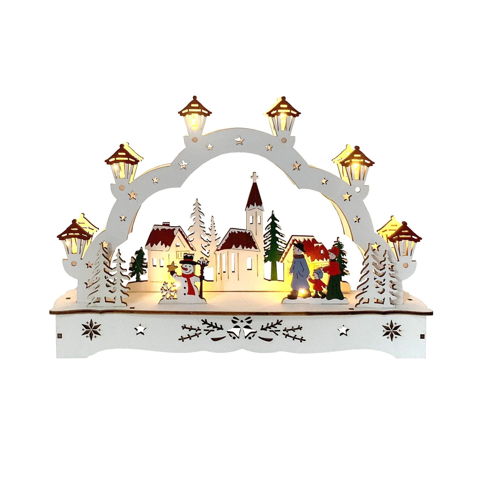 HTI-Living Schwibbogen Lichterbogen Weiß Weihnachtsdeko