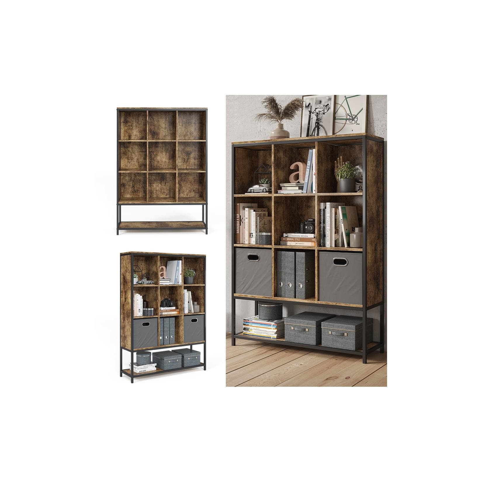 Vicco Bücherregal Raumteiler Standregal Fyrk 9 Fächer