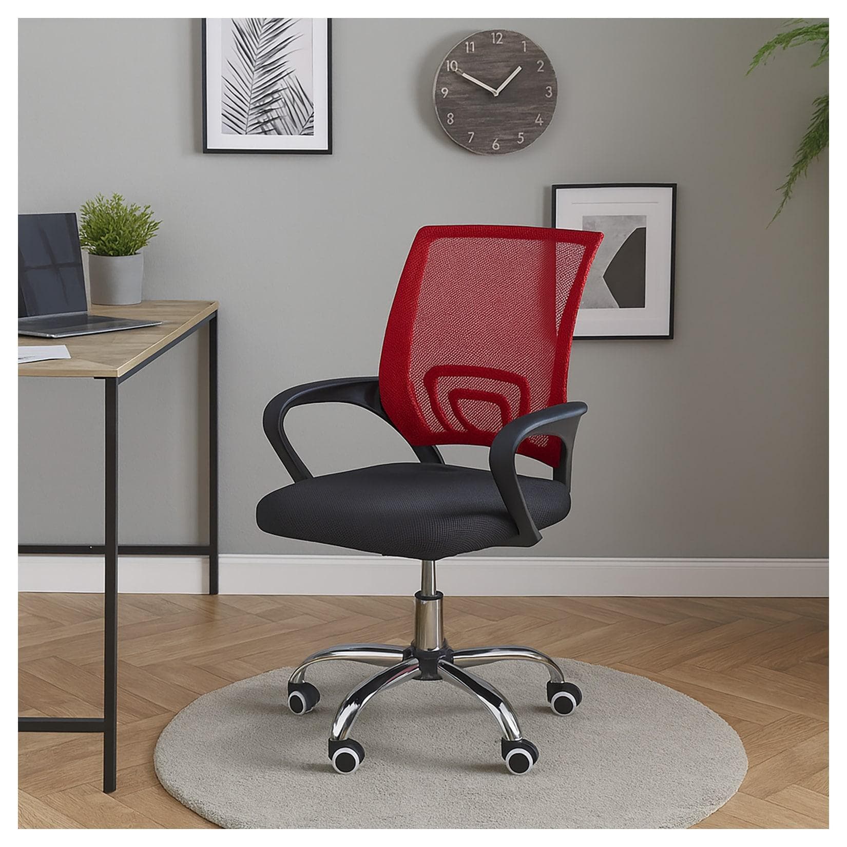 HTI-Living Schreibtischstuhl Georg Rot mit Lordosenstütze