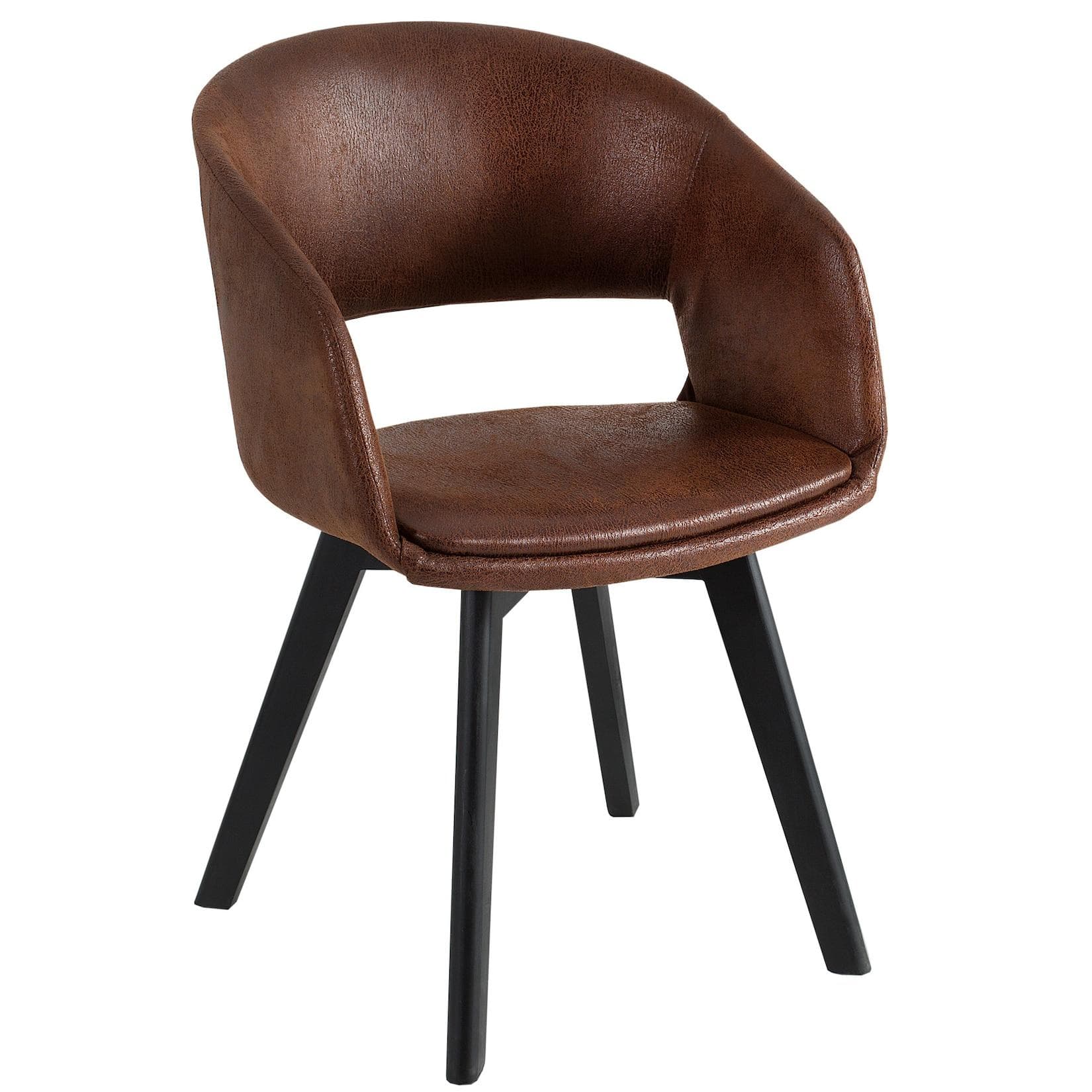 riess-ambiente Polsterstuhl NORDIC STAR antik braun mit Armlehne