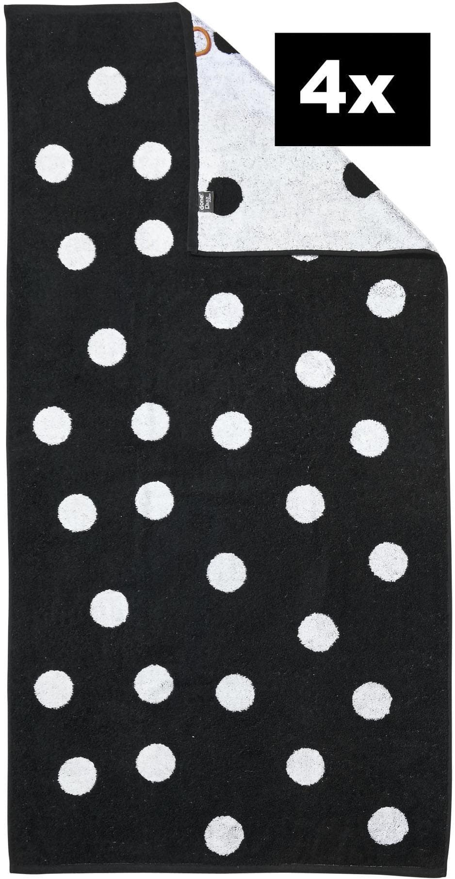 DONE. Duschtücher DAILY SHAPES Schwarz Jacquard-Walkfrottier