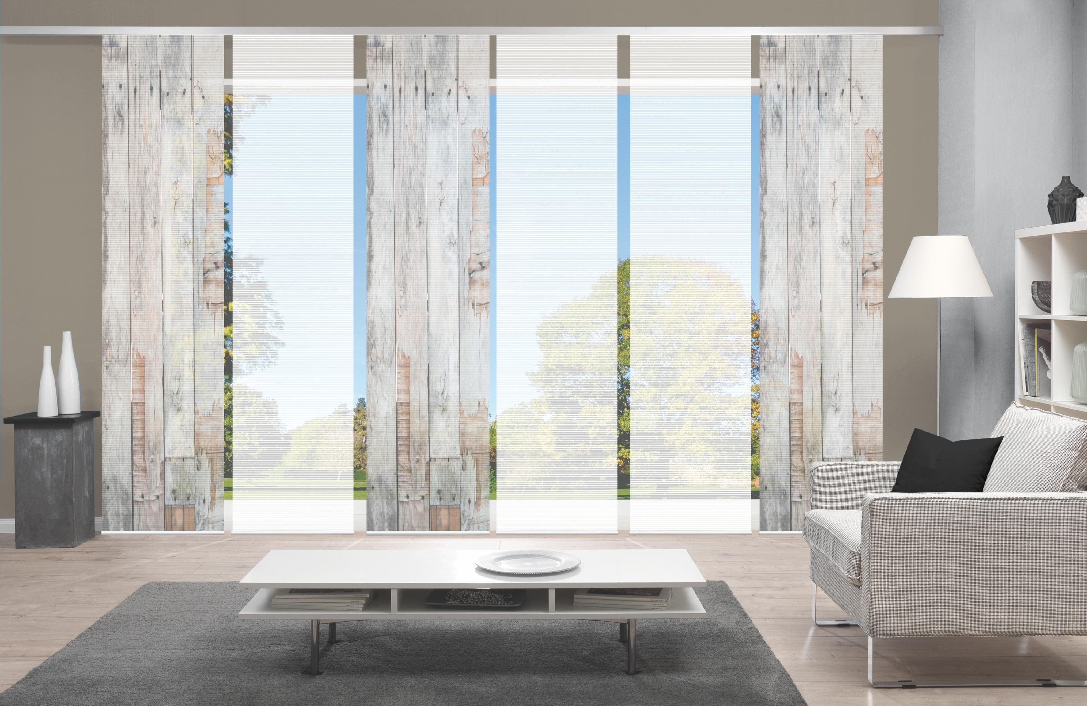 Schiebegardine LIZZA Bambus Optik Beige Polyester