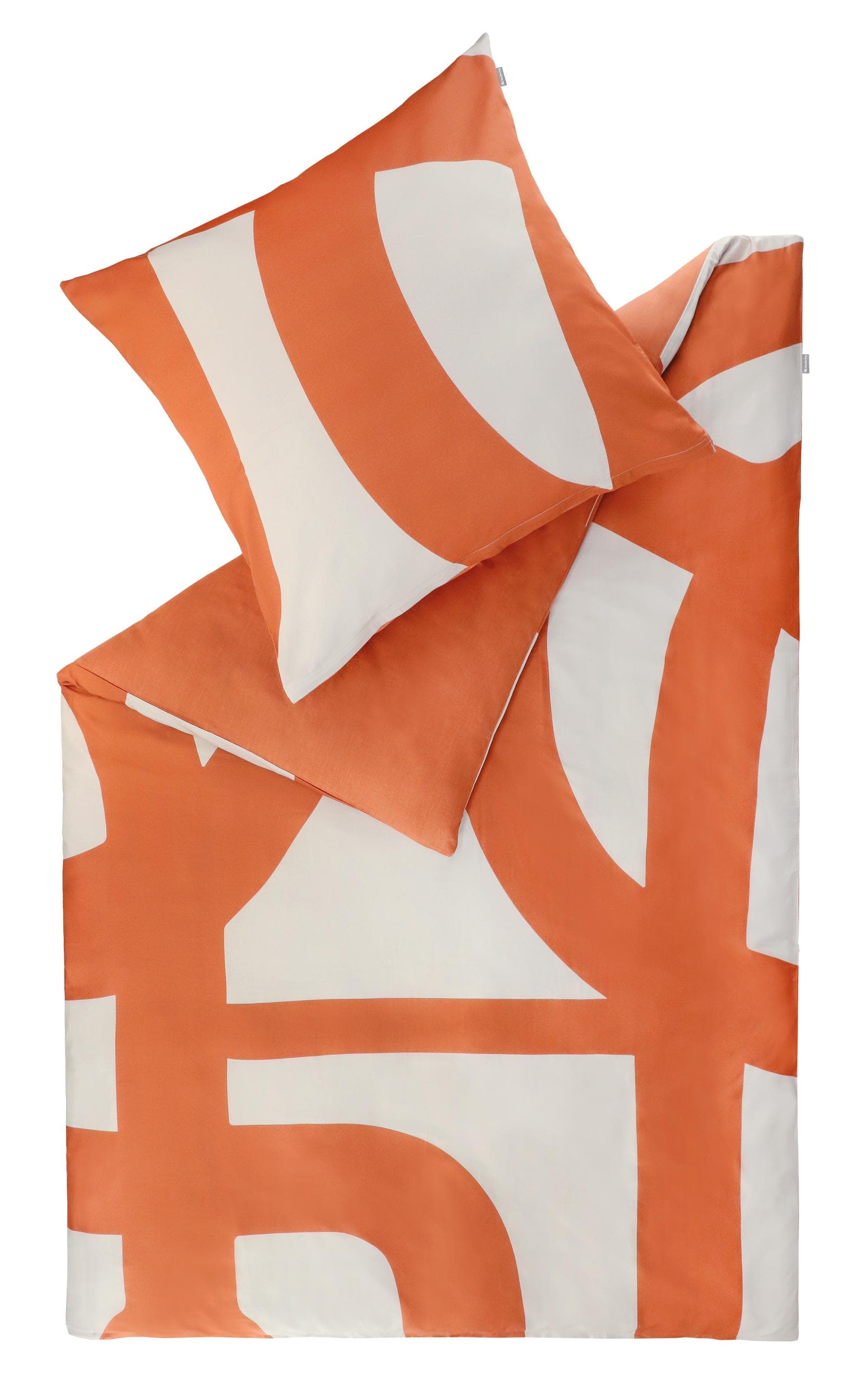 Schöner Wohnen Kollektion Wendebettwäsche Scribble Orange 100% Baumwolle