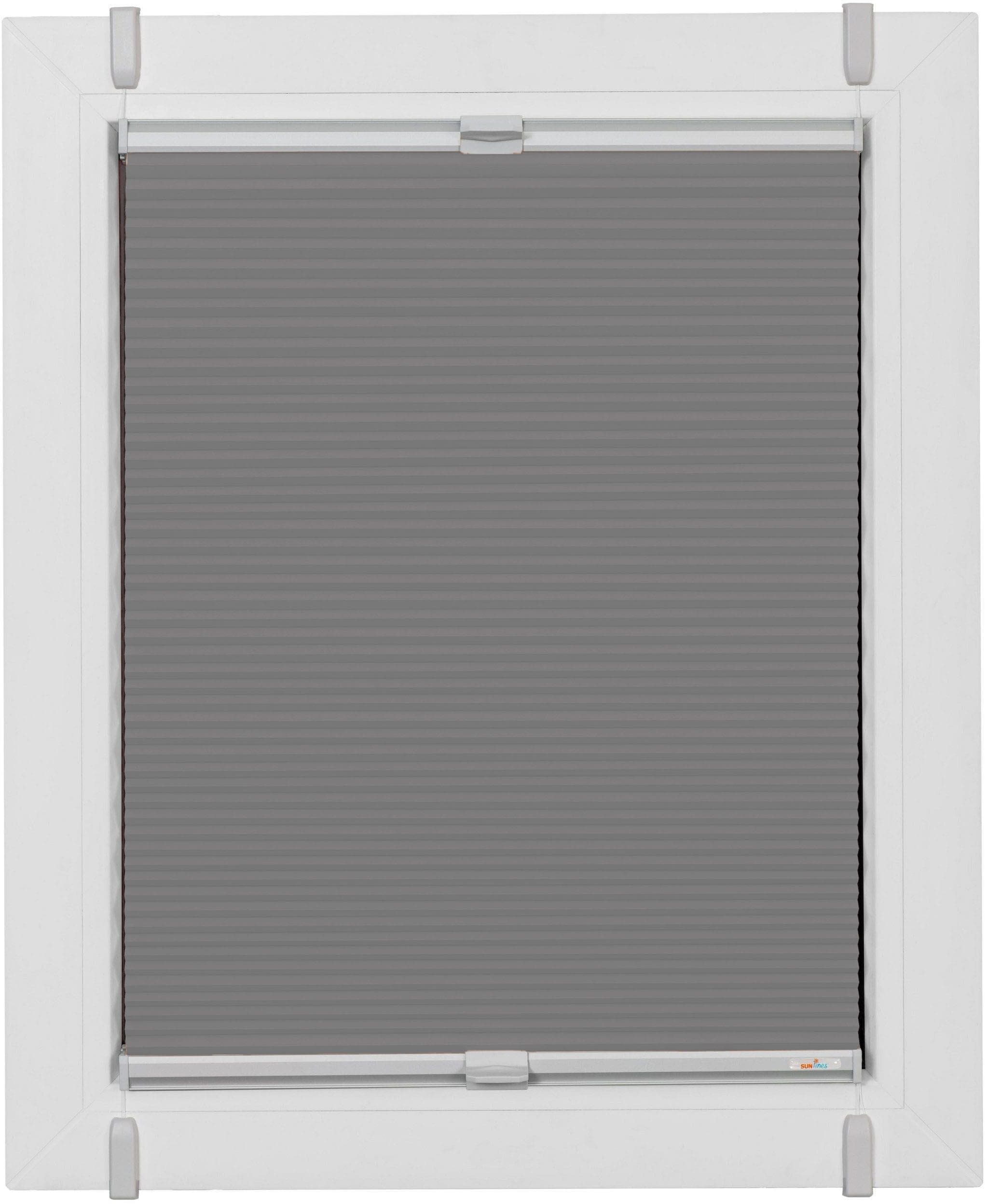 sunlines Plissee Start-up Style Silber/Grau Verdunkelnd Klemmfix