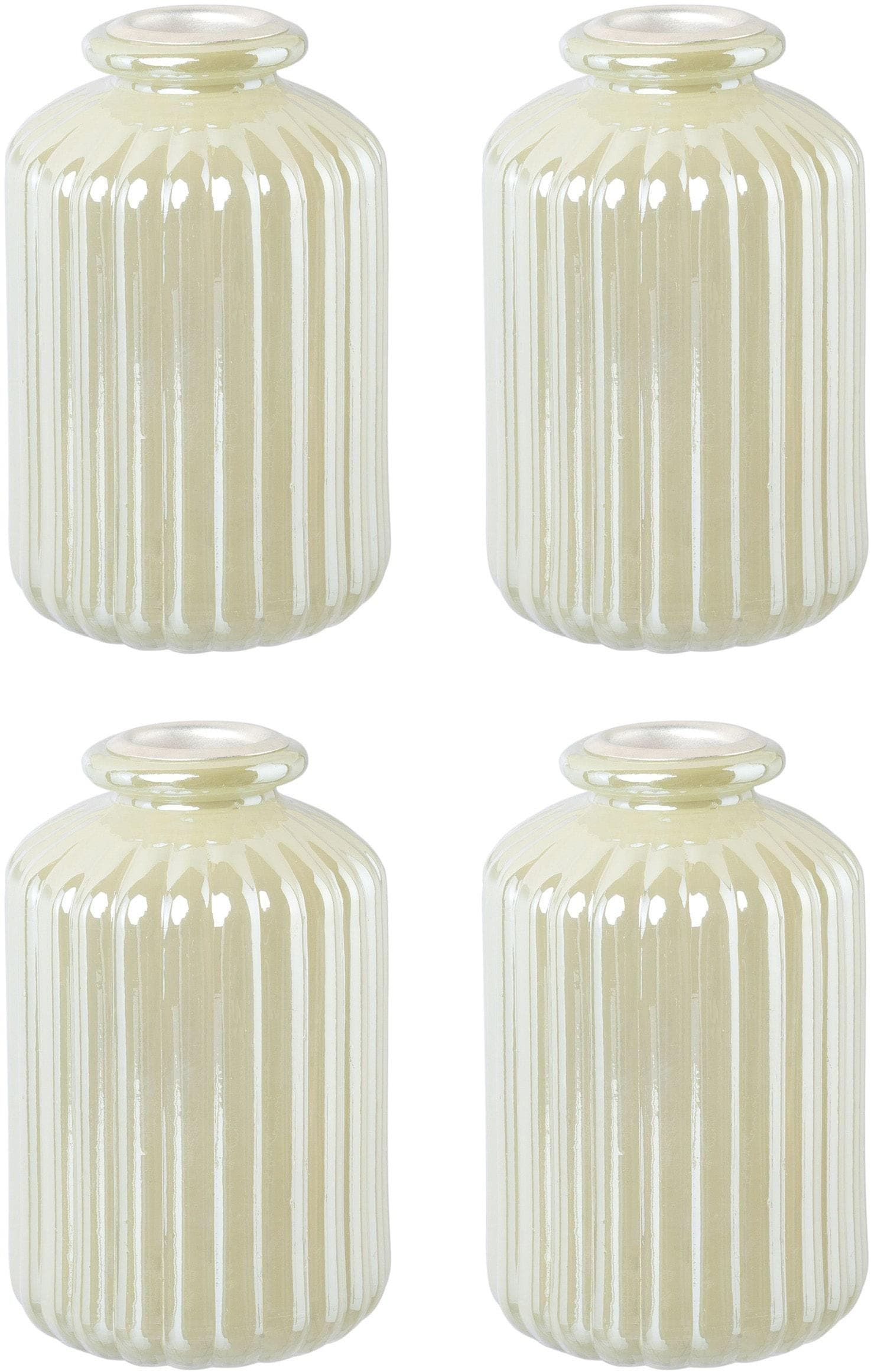 Kerzenhalter CREATIV DECO "Weihnachtsdeko" Eisgrün 4er Set