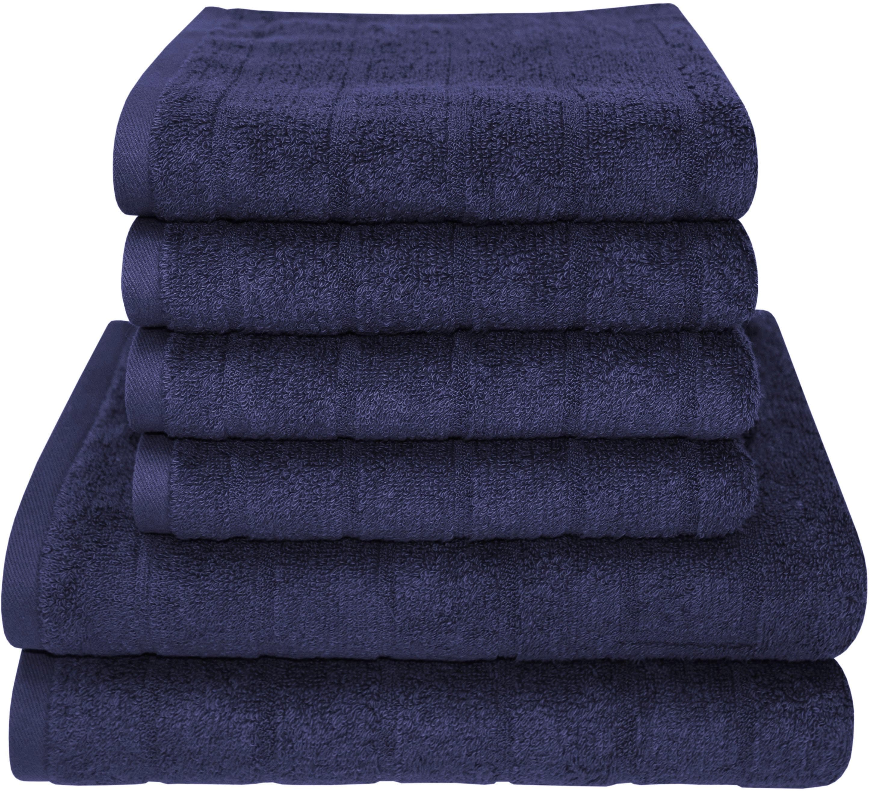DYCKHOFF Handtuch-Set City Lights Ultramarin 6-tlg. Walkfrottier