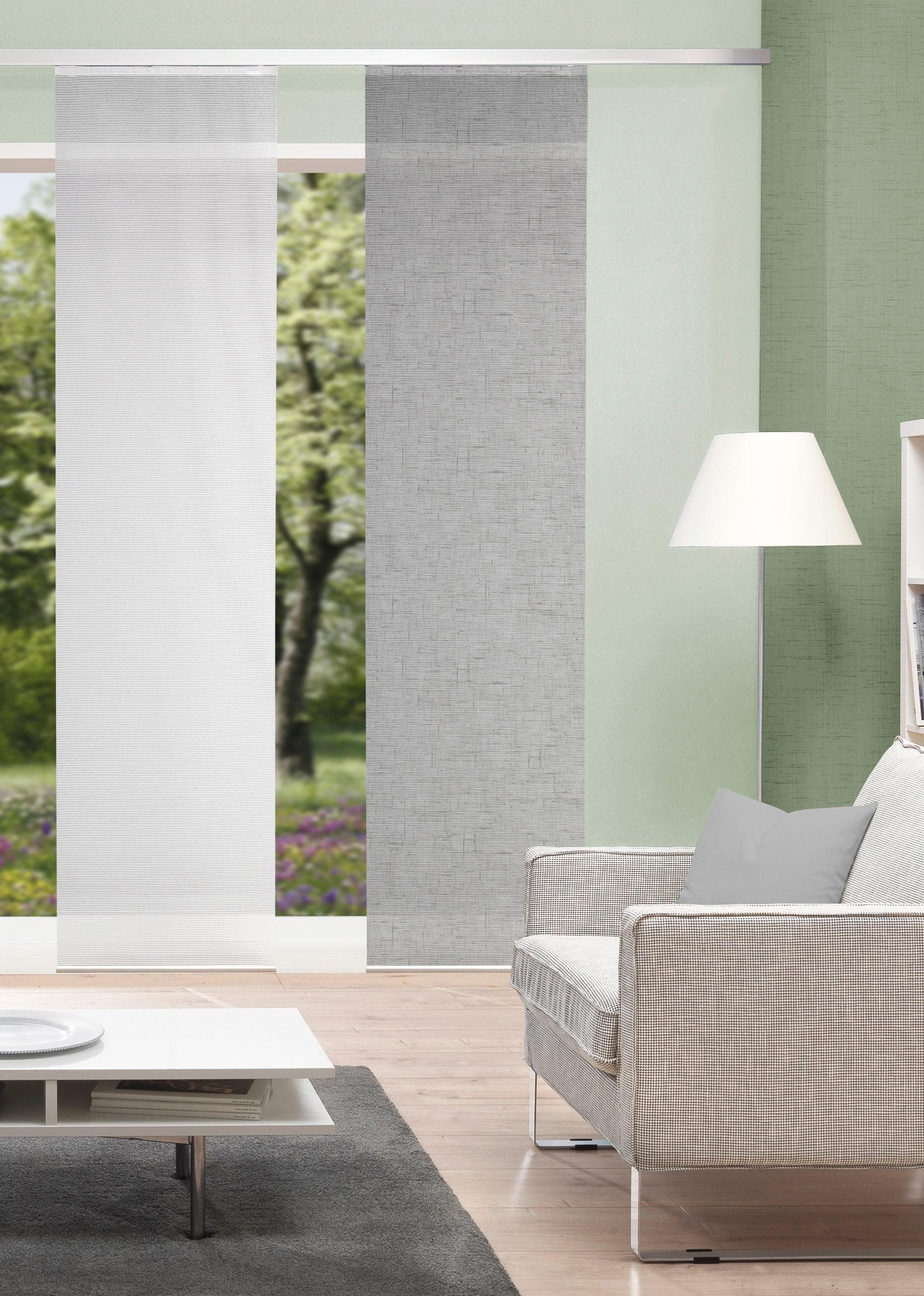 Schiebegardine VISION S PIVE Silber Digitalbedruckt Bambus-Optik