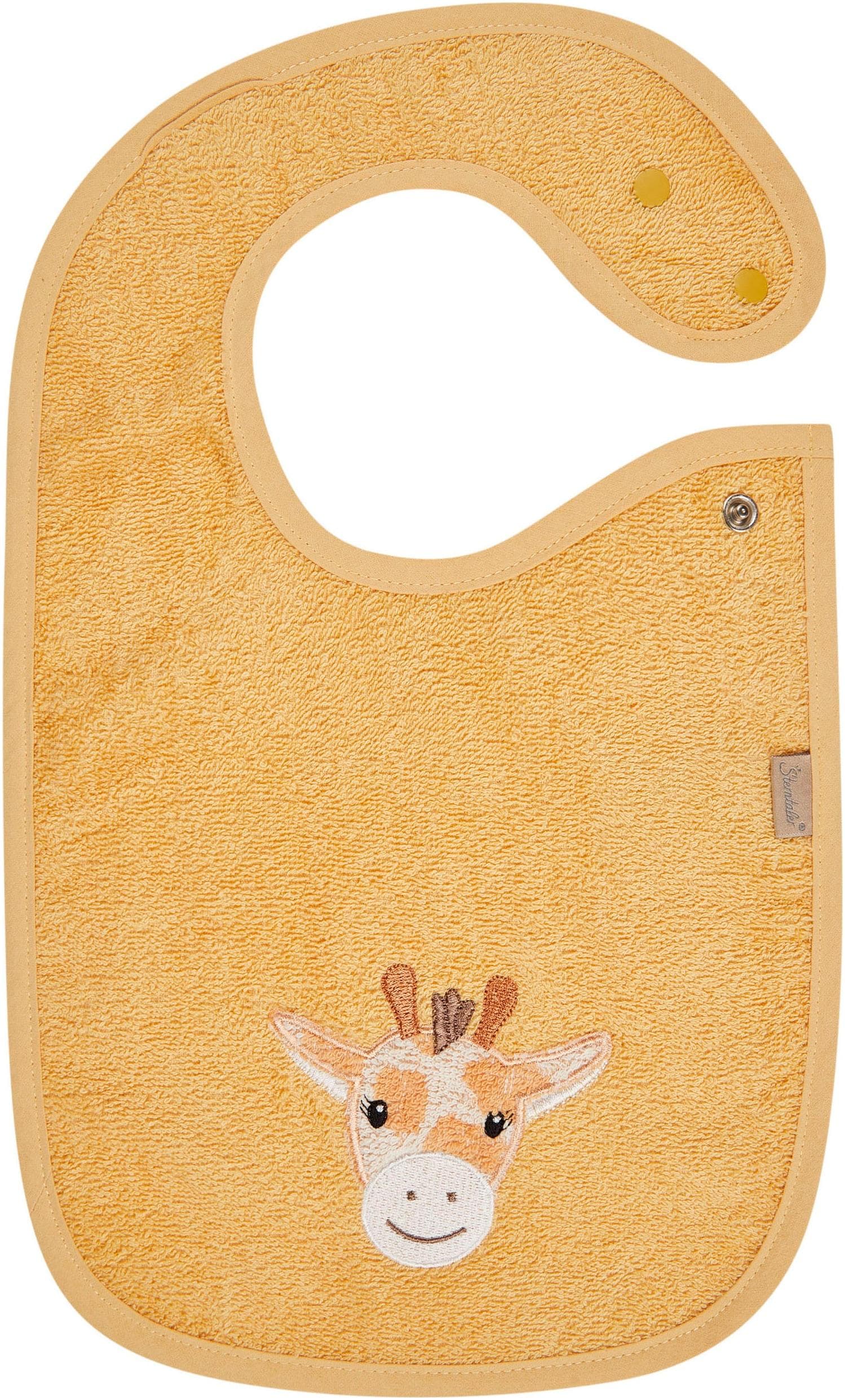 STERNTALER Lätzchen Druckknopf Giraffe Kaya Baby Ocker