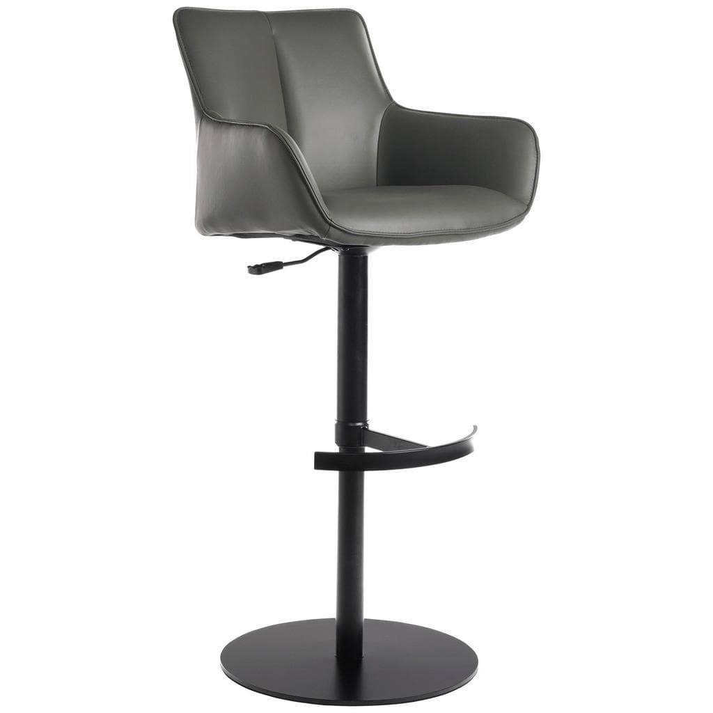 Novel Barhocker Grau Schwarz Metall Büffelleder