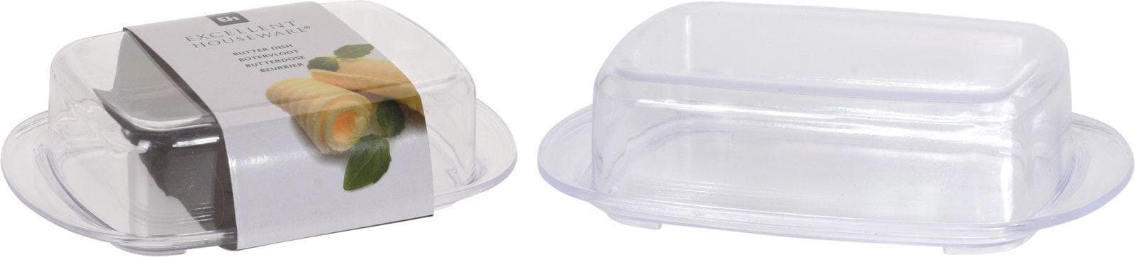 Butterdose Polystyrol Transparent/Weiß