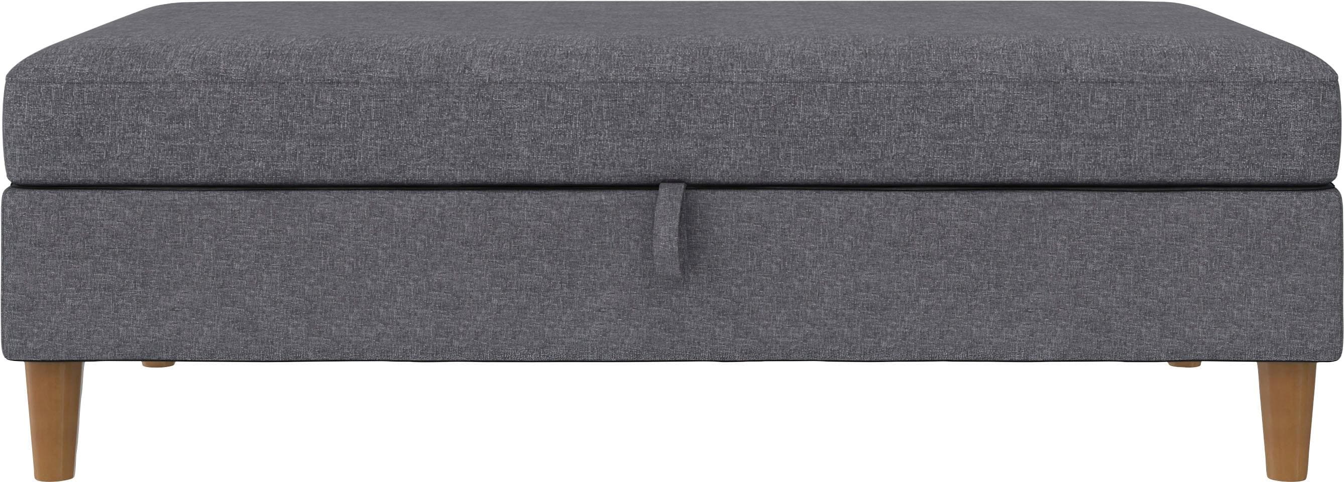 DOREL HOME Stauraumhocker Lilly Hellgrau mit Aufbewahrung