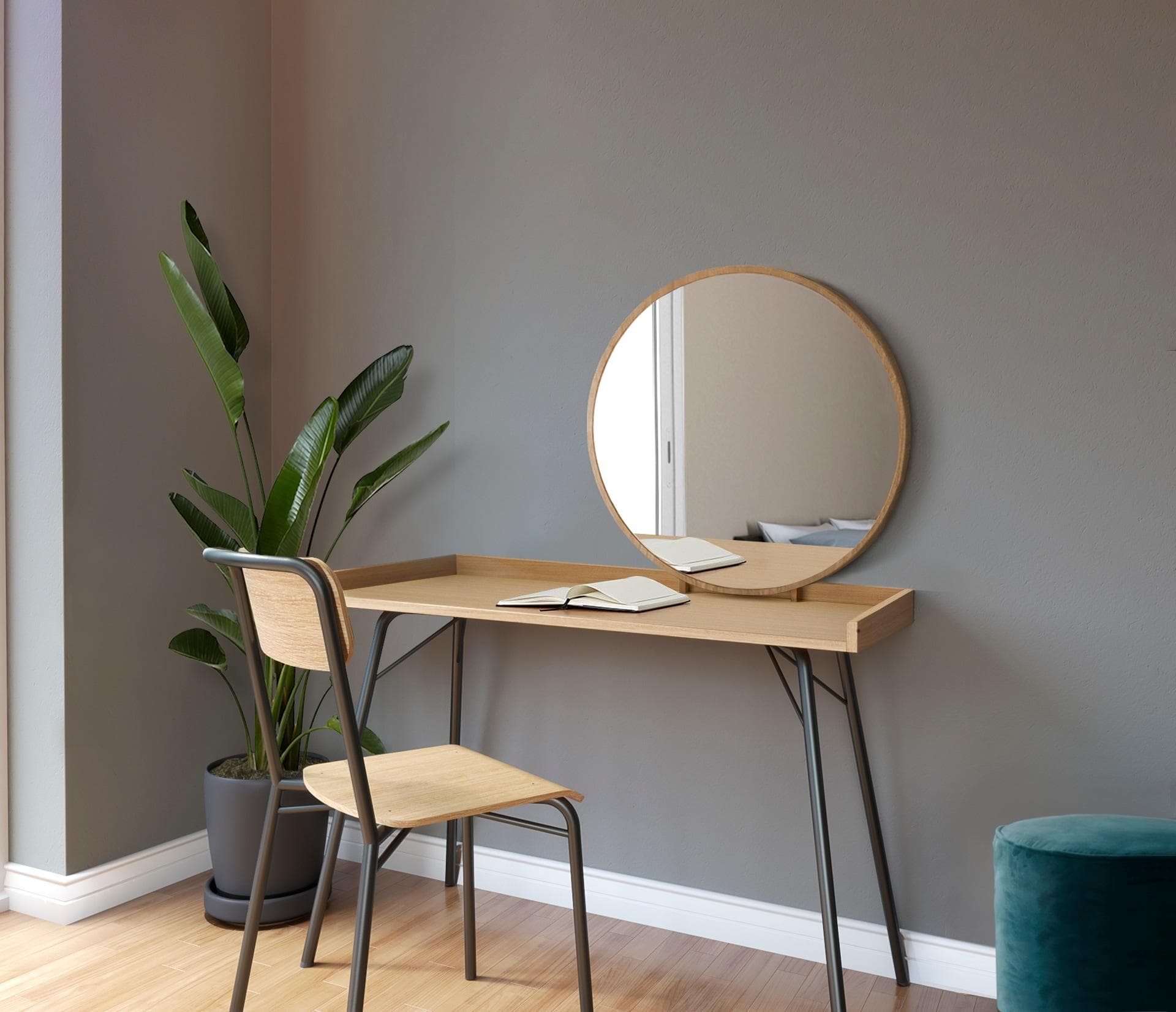 andas Schminktisch Beige Eiche